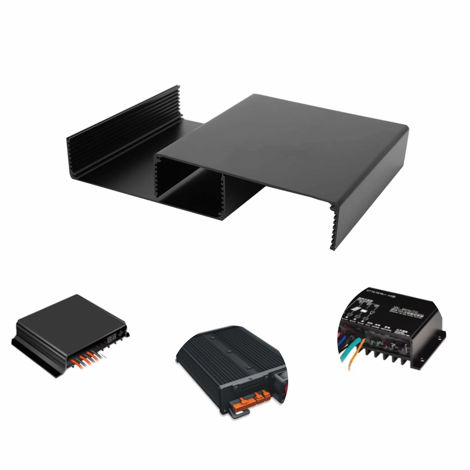 Aluminiowa skrzynka elektryczna projektowy, puszkę rozgałęźną, aluminiową elektroniczną skrzynkę projektowy obudowę podzieloną DIY, matową czarną PCB rozpraszającą ciepło, obudowę 80 x 160 x 170 mm