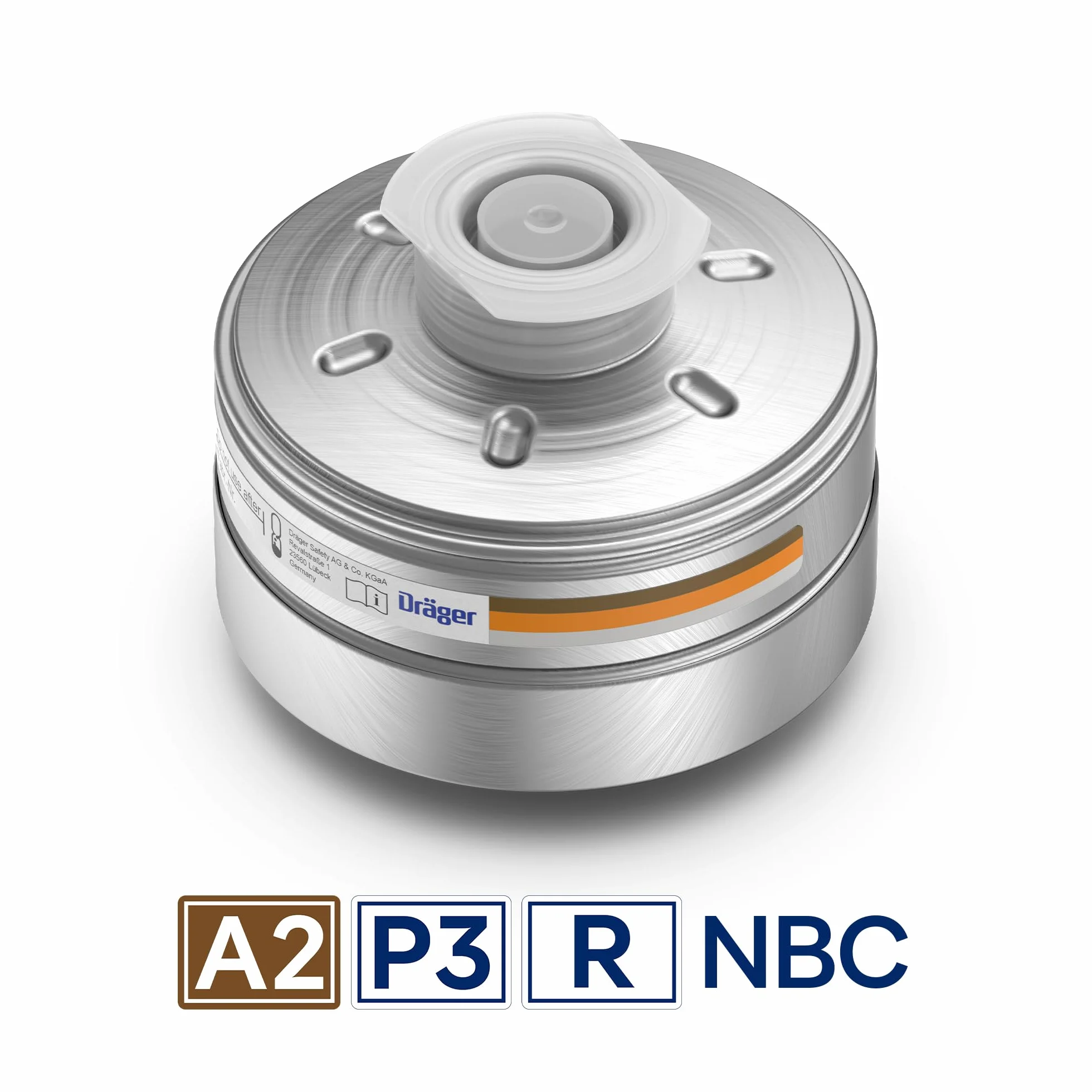 Dräger X-plore Rd40 filtr jądrowy A2 P3 do gazów, oparów, cząstek stałych i jodu radioaktywnego, 1 szt.