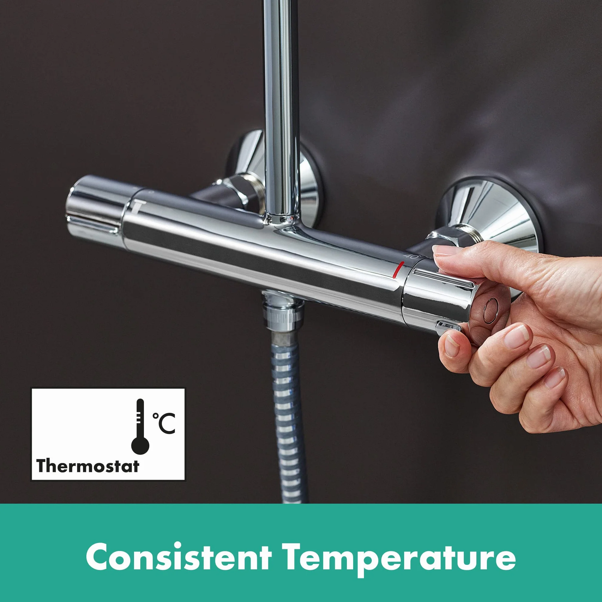 hansgrohe Vernis Blend Komplet prysznicowy 200 1-strumieniowa z baterią termostatyczną, chrom, 26276000