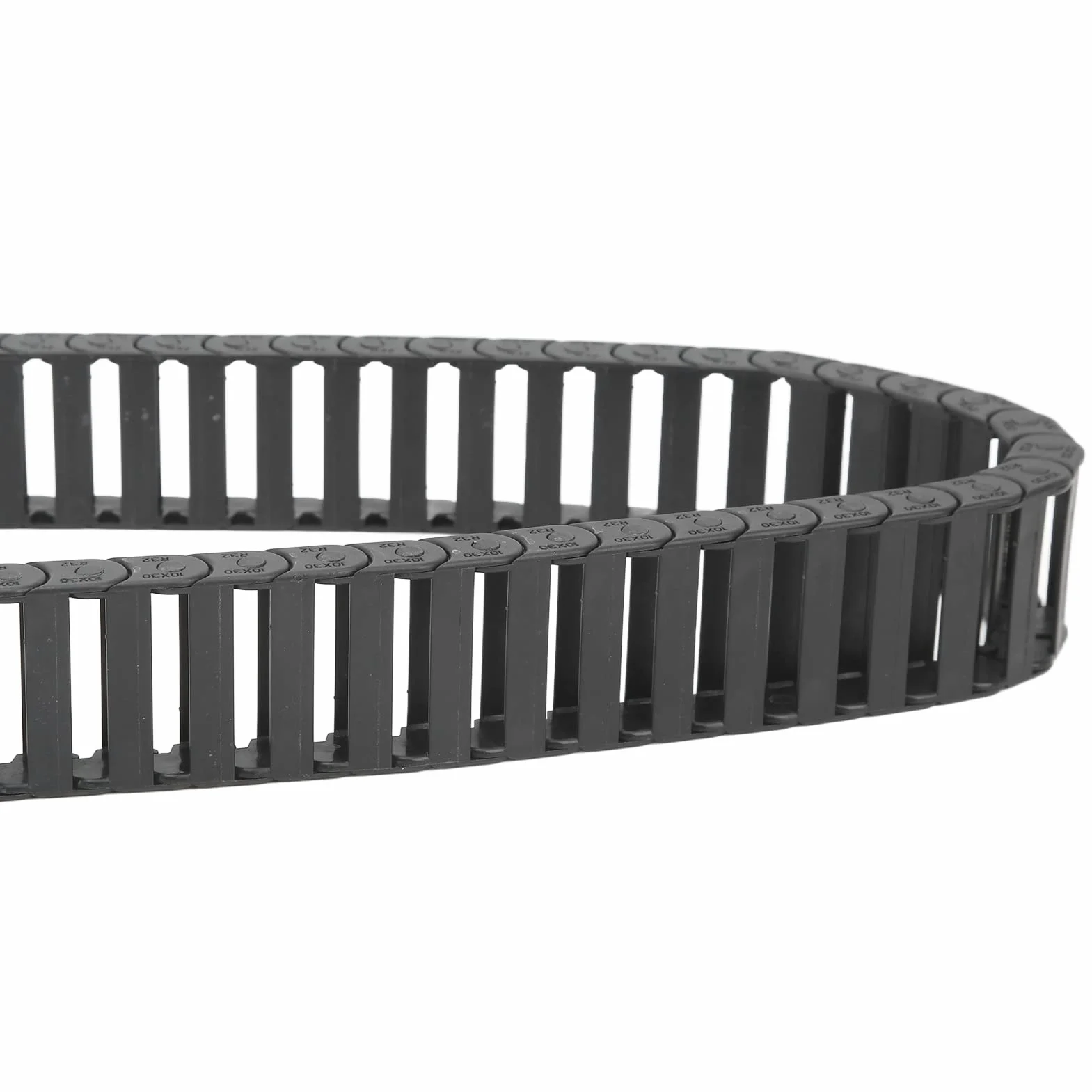 R32 10 X 30mm Wewnętrzny łańcuch do Przeciągania, 1 Metr Długości Czarny Plastikowy Elastyczny Przewód Kablowy z Końcowym łańcuchem Kablowym do Maszyn Elektrycznych, Drukarki 3D, Grawerów CNC