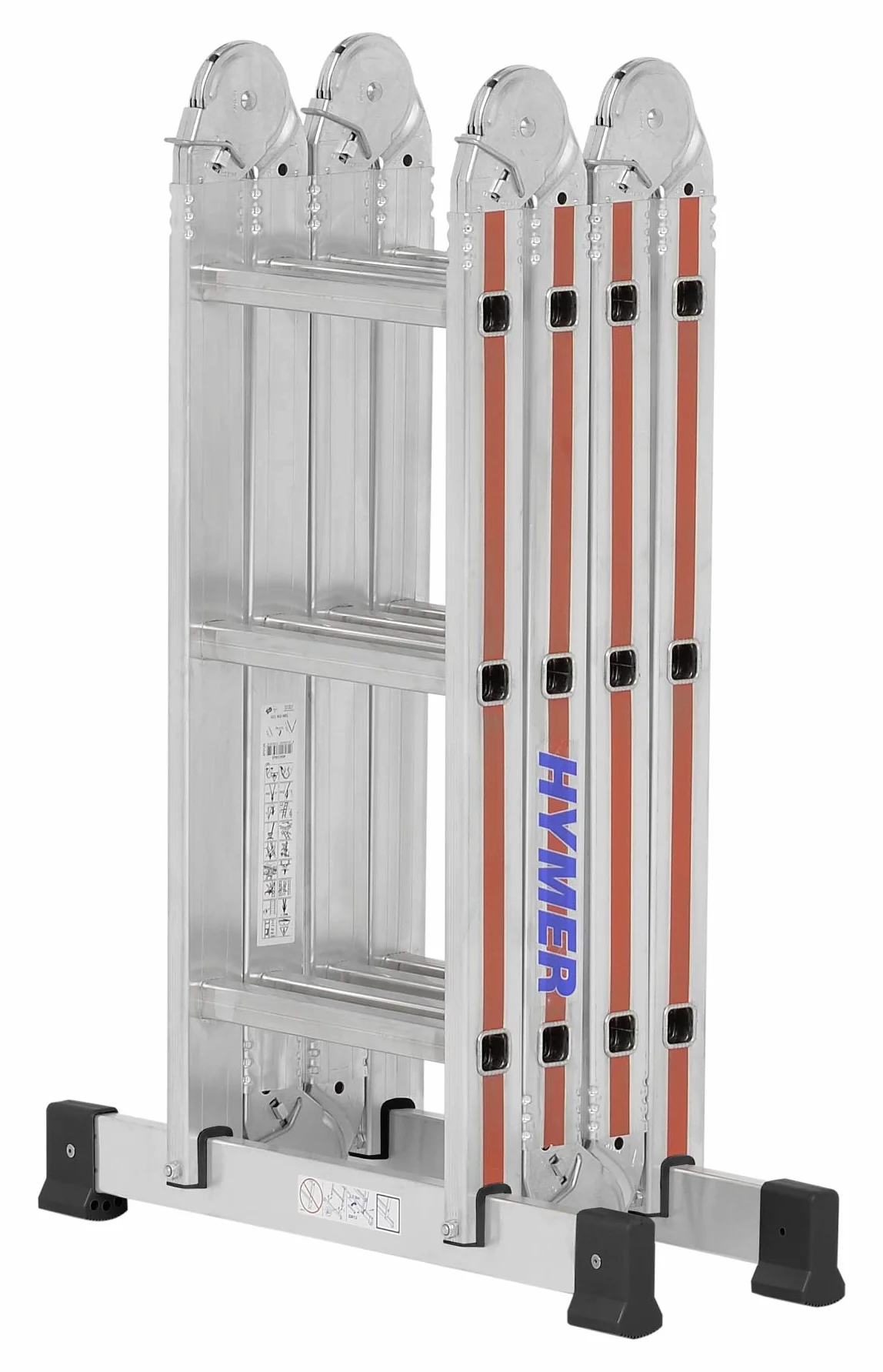 Drabina aluminiowa wielofunkcyjna składana dwustronna 2x6 szczebli 3,47m HYMER
