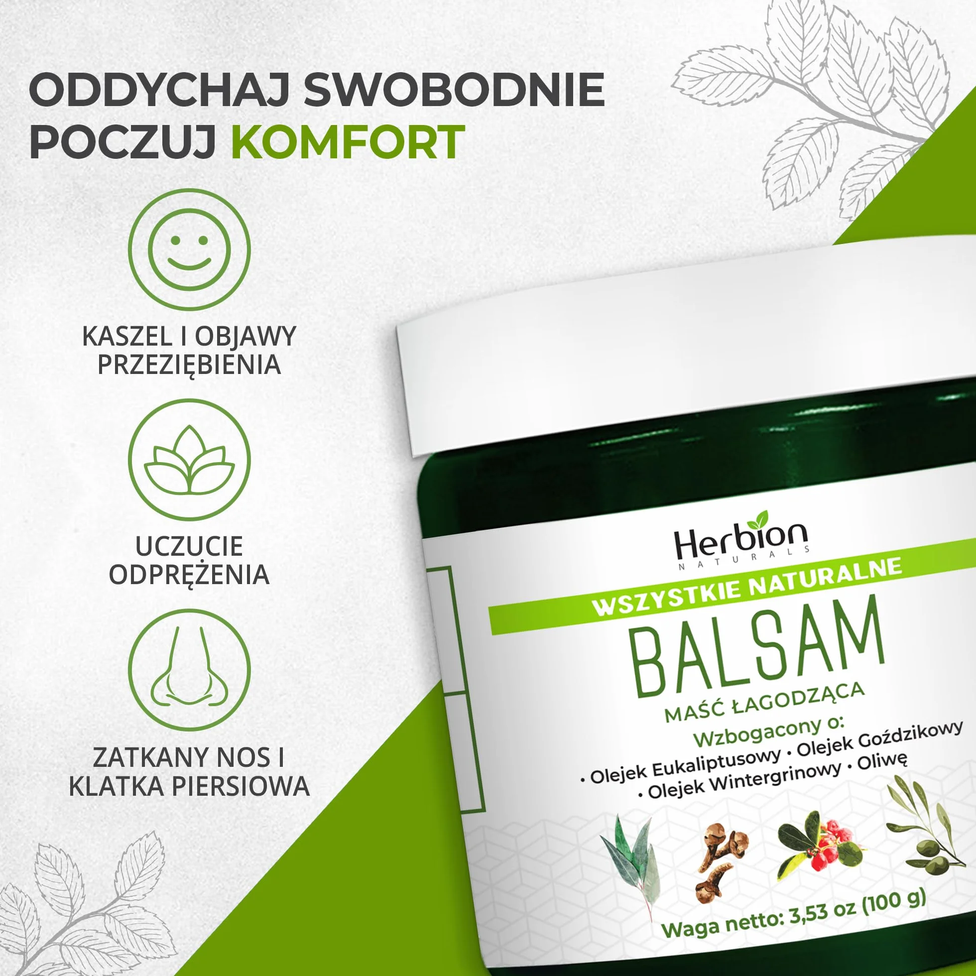 Herbion Naturals Chest Rub, Naturalna maść łagodząca, 100 gm