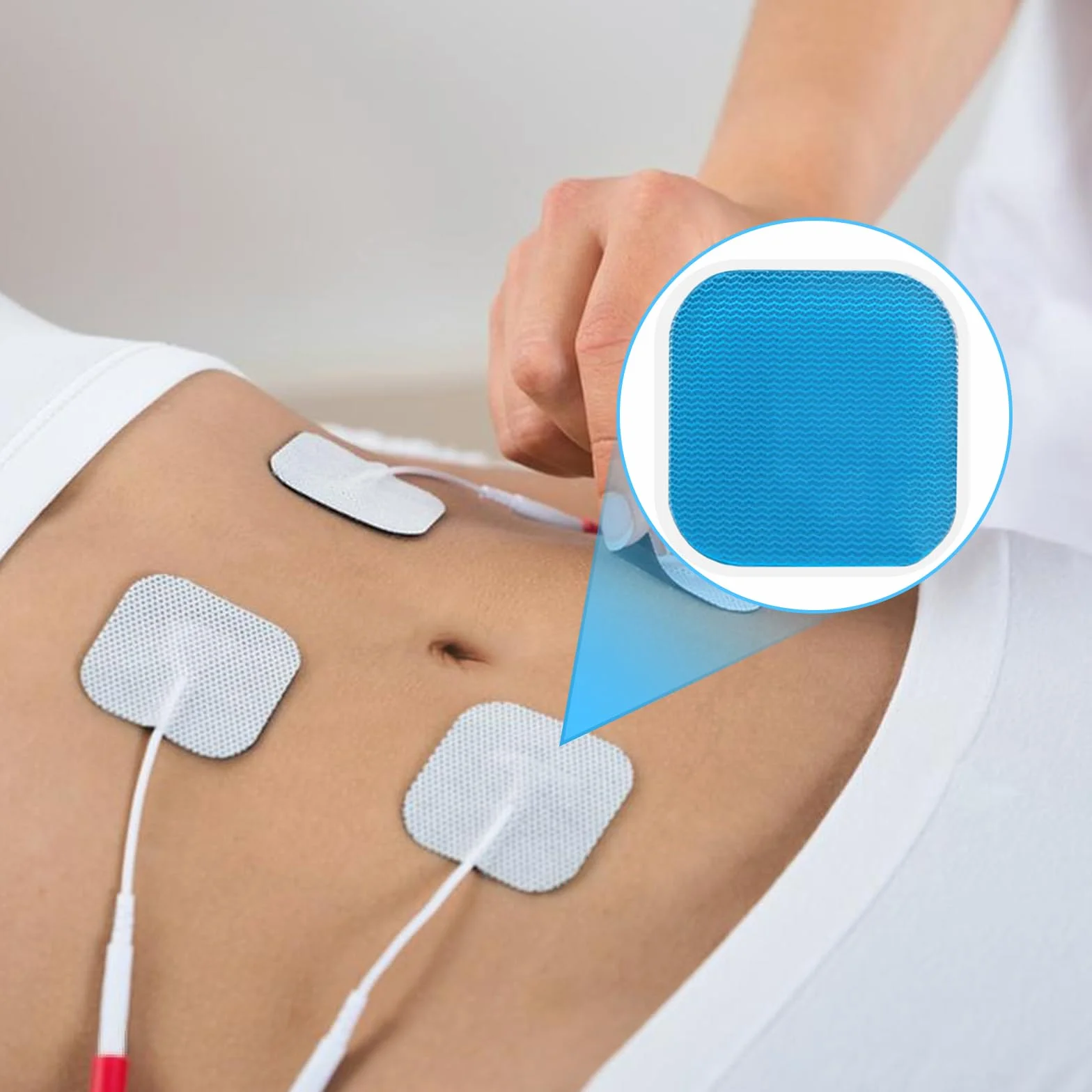 48 sztuk podkładek żelowych Tens do elektrod, wielokrotnego użytku, 45 × 45 mm, na bóle mięśni, pleców i stawów, kompatybilne z większością Tens
