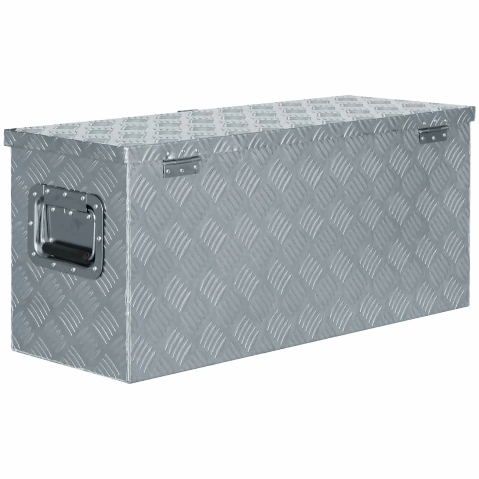 ShGaxin Aluminiowa skrzynka 80x30x35 cm srebrna, metalowa skrzynka narzędziowa, skrzynka narzędziowa, aluminiowa skrzynka 142939