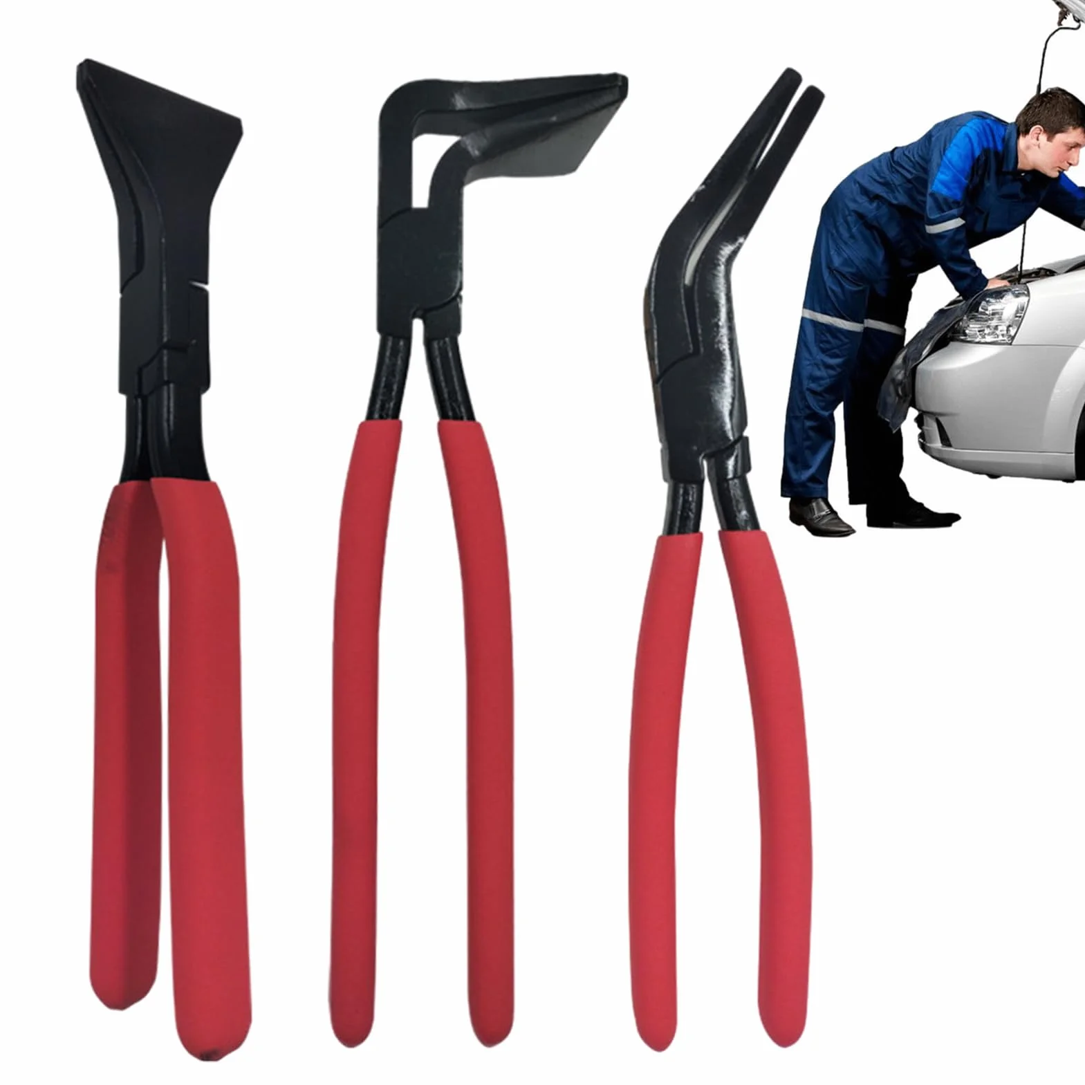 Zestaw Cęgów Blacharskich 3 Sztuki Ręczne Narzędzie do Gięcia i Łączenia | Ergonomiczne Cęgi Do Zaginania Metalu Do Napraw Samochodów Budowy Mebli Prac Hydraulicznych I Pokryć Dachowych