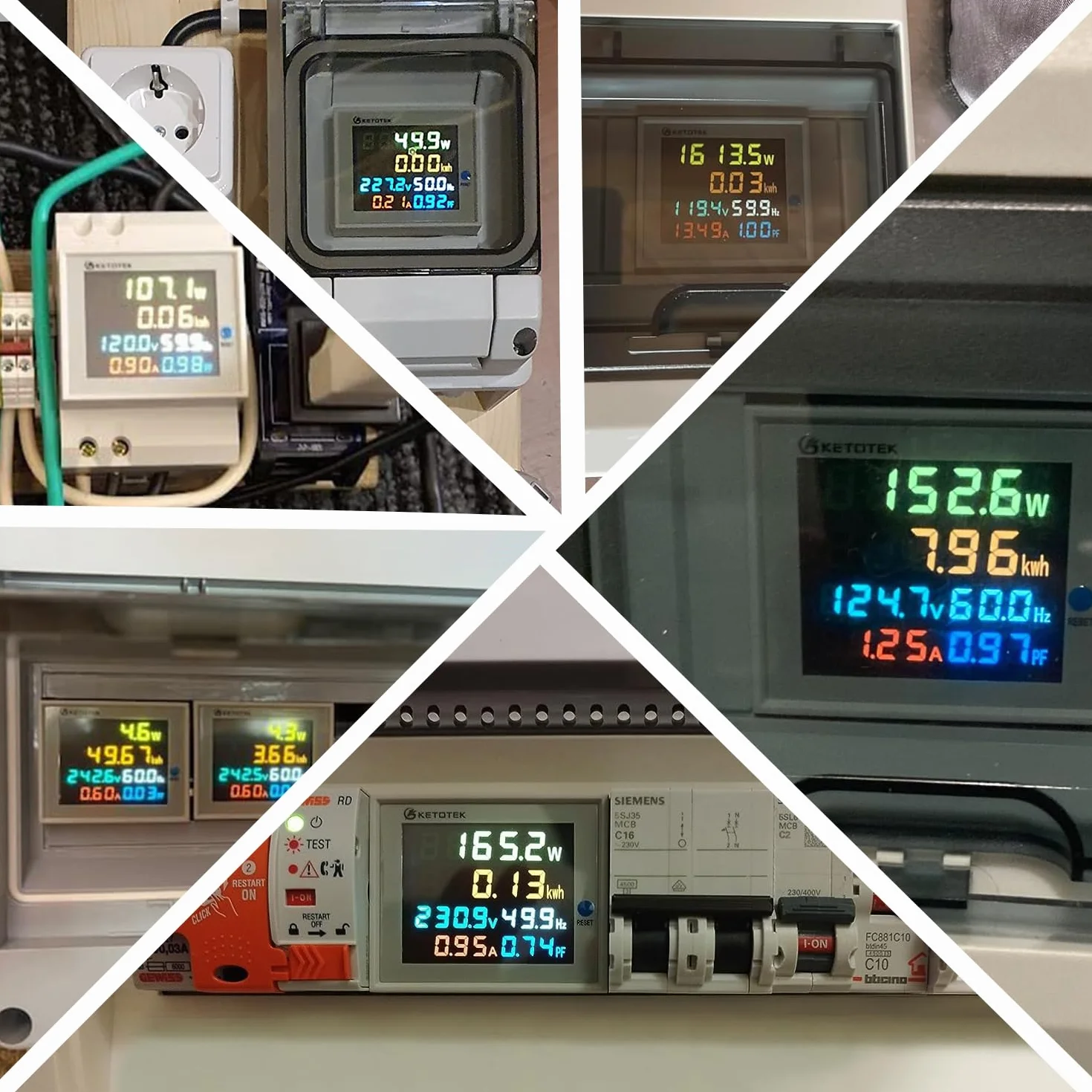 KETOTEK Jednofazowy licznik energii na szynę Din Monitor zużycia energii elektrycznej AC 40-300V 100A Watt kWh Napięcie Volt Amp Prąd Zużycie energii Licznik Woltomierz cyfrowy Amperomierz