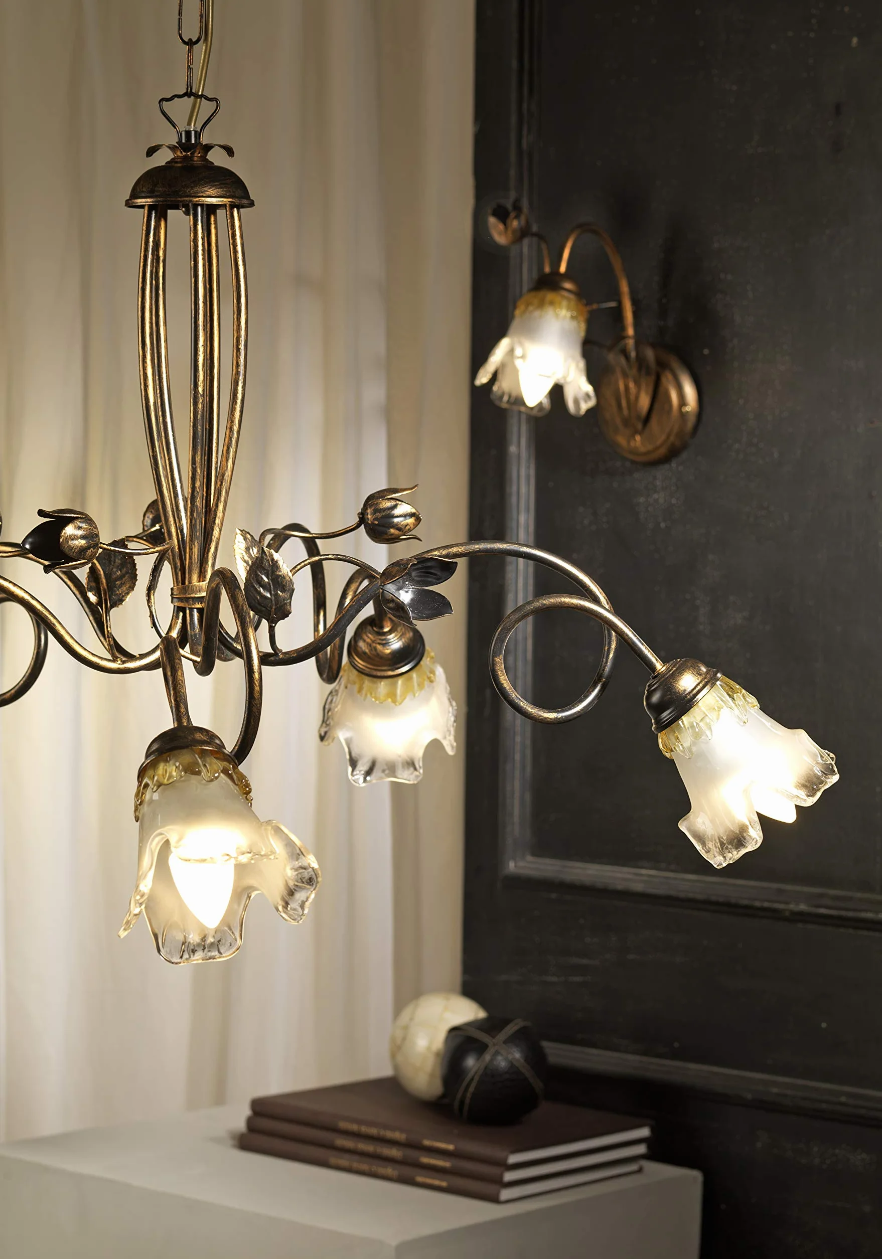 ONLI Lampa ścienna Arianna 1 światło brąz