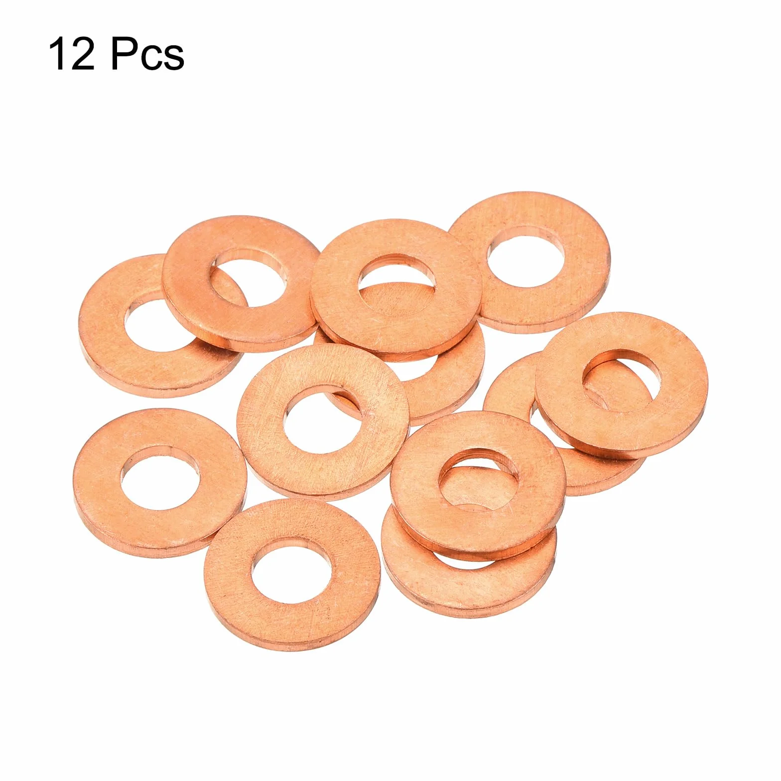 QUARKZMAN 12 sztuk płaskich uszczelek miedzianych, 6 x 14 x 1,5 mm miedziane płaskie metryczne uszczelki uszczelniające do armatury hydraulicznej, śruby, nakrętki, naprawy elektroniki