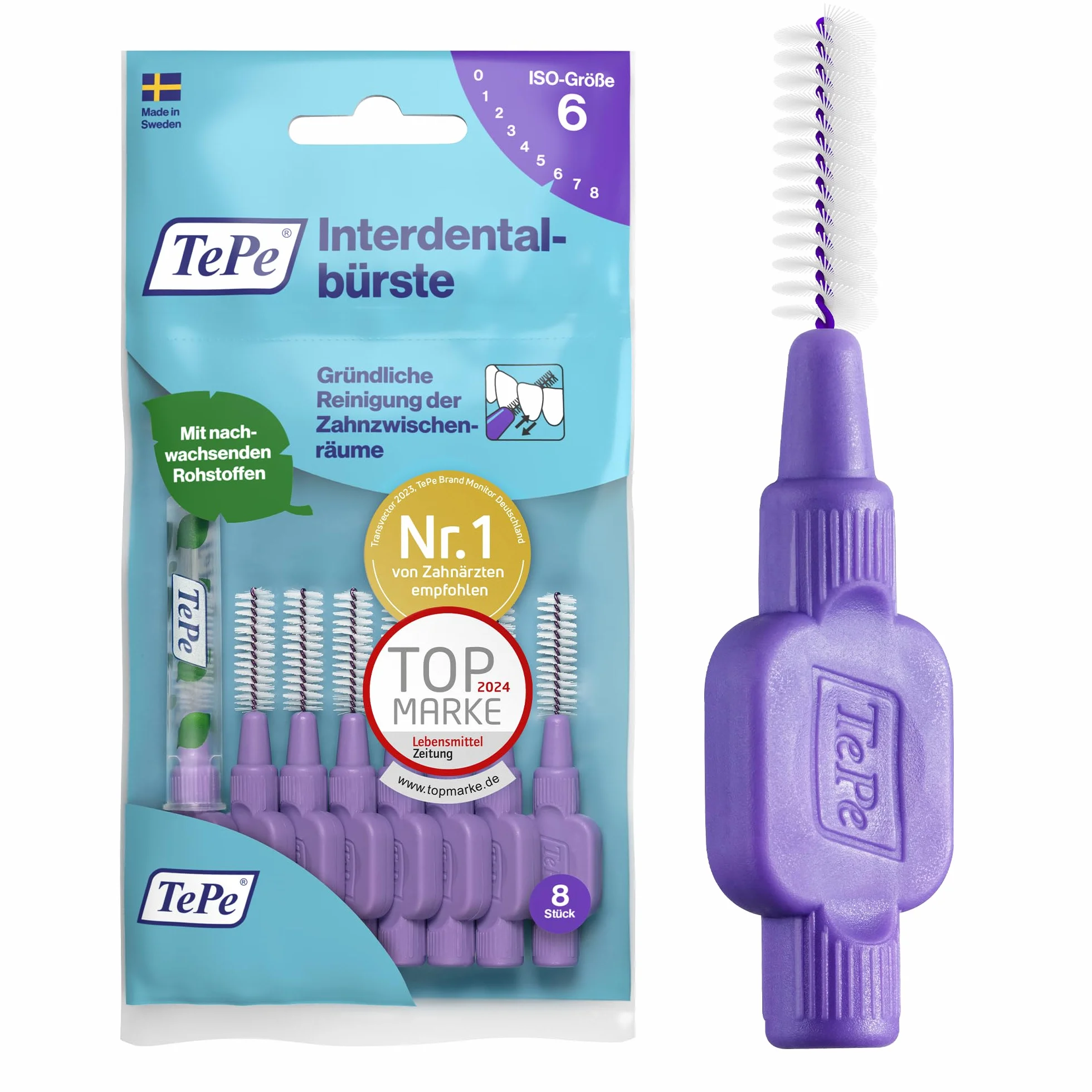 TePe Szczotki międzyzębowe 1,1 mm, opakowanie 24 szt. fioletowe