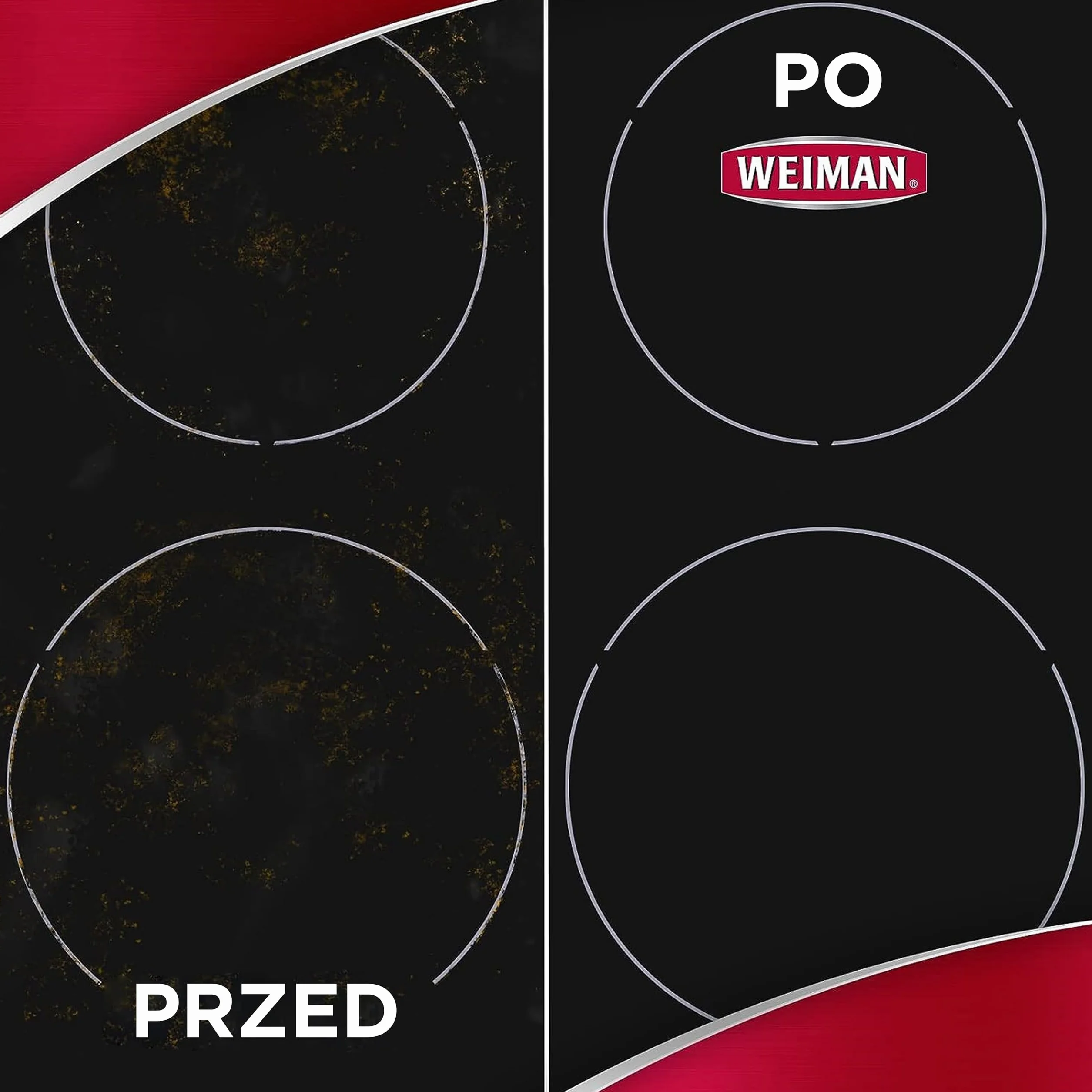 Weiman Glass Cook Top Cleaner and Polish - Zestaw do czyszczenia płyt kuchennych z gąbką do szorowania - 300 ml