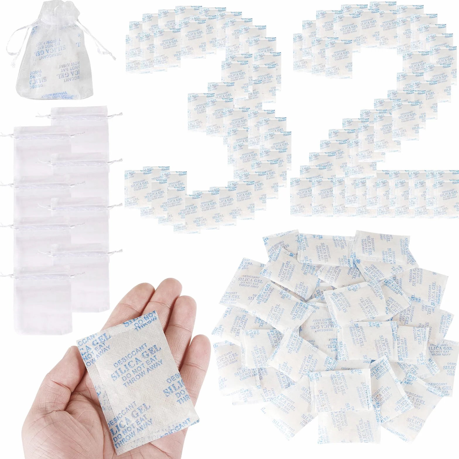 32 worki osuszające zapobiegające pleśni, wykonane z żelu krzemionkowego, 10 g, worki pochłaniające wilgoć, klasy spożywczej, silikonowy worek osuszający z 10 woreczkami ze sznurkiem do żywności