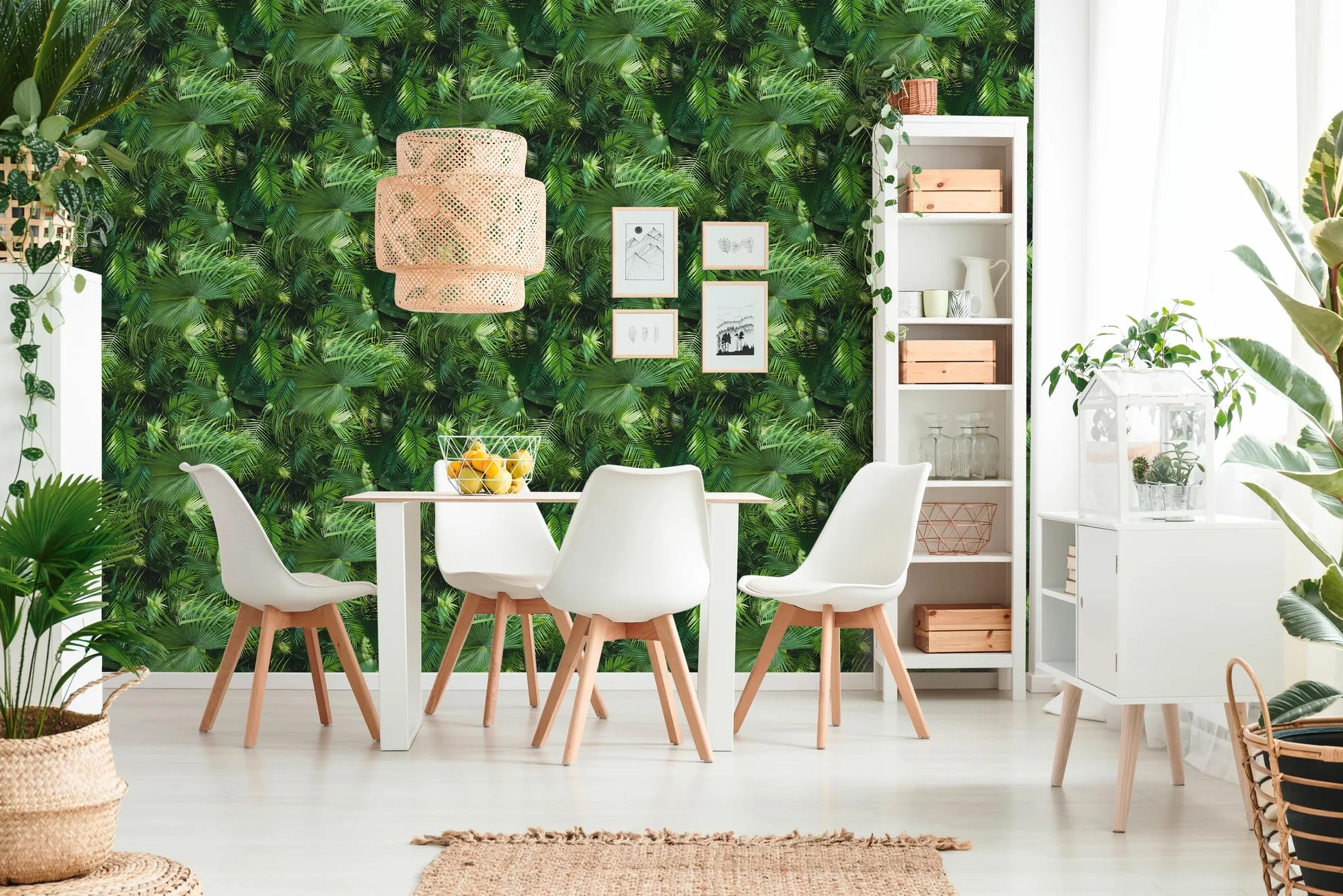 Livingwalls Bude 2.0 tapeta z nadrukiem palm 10,05 m x 0,53 m zielono-czarna Made in Germany