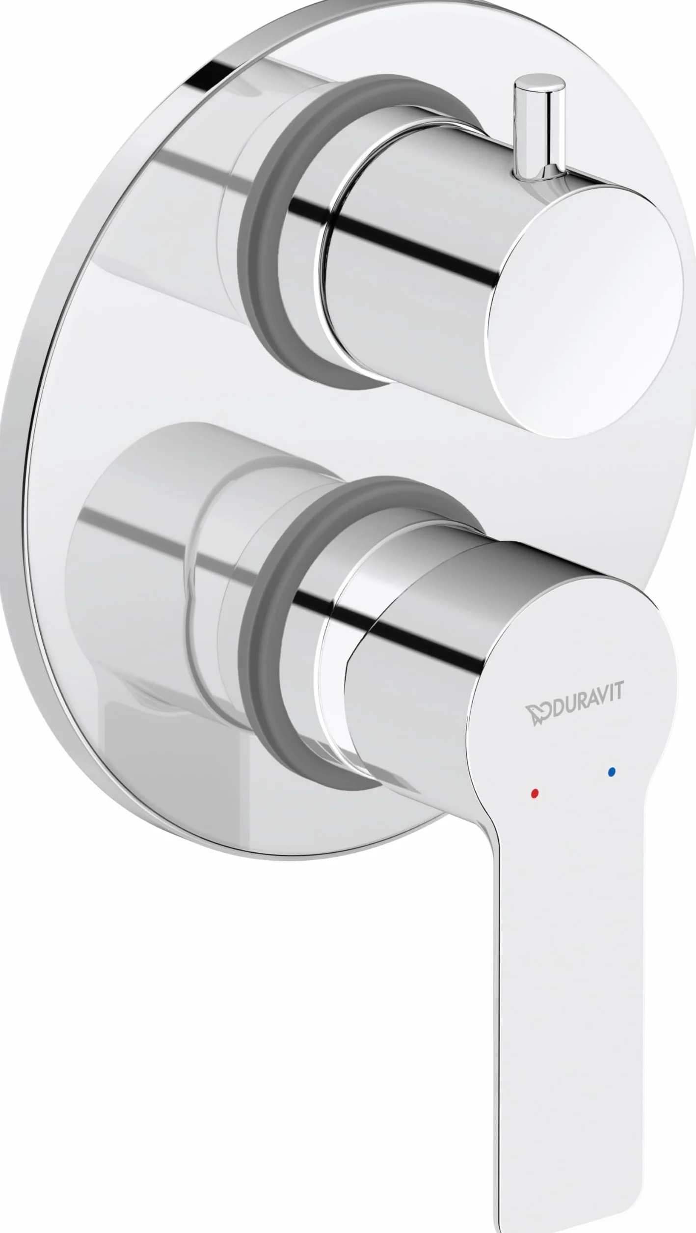 Duravit Zestaw armatury wannowej D-Code dla 2 odbiorników, w zestawie zestaw do montażu z podstawowym korpusem podtynkowym, jednouchwytowa bateria prysznicowa z ceramicznym systemem mieszania, chrom
