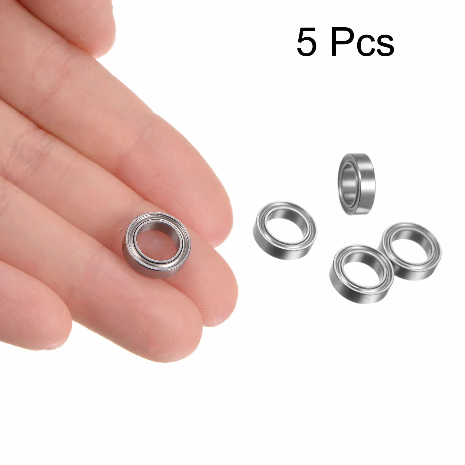 sourcing map 5 sztuk MR117ZZ łożysko kulkowe zwykłe 7 x 11 x 3 mm, stal chromowana, miniaturowe łożysko kulkowe, podwójnie ekranowane, precyzyjne łożyska, P6 (ABEC 3)