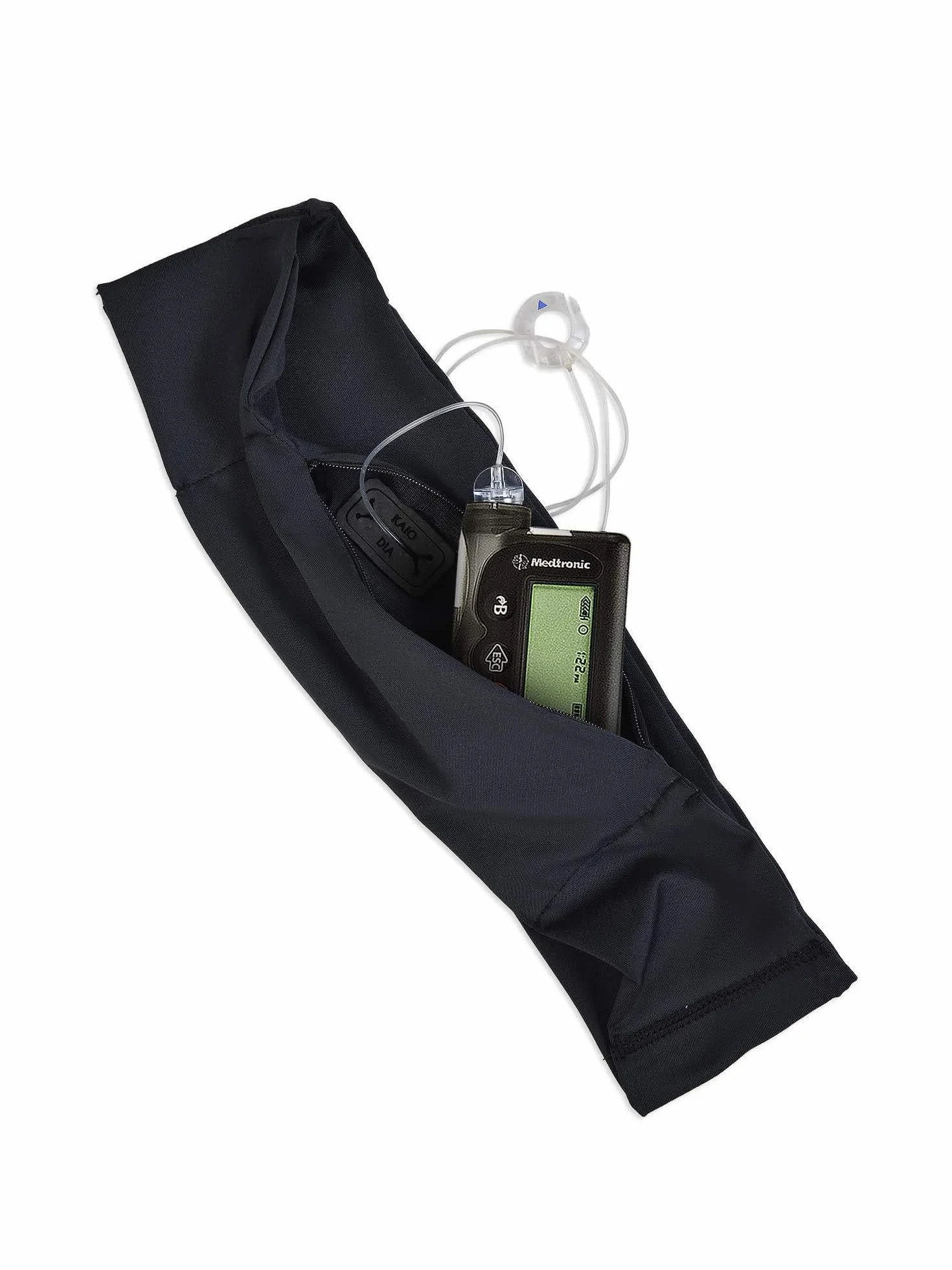 Dia-BellyBand - Pas diabetologiczny do pompy insulinowej z otworami na przewody - Dla dzieci i dorosłych z cukrzycą. Idealny do uprawiania sportu i podróży. (M (82-92 cm))