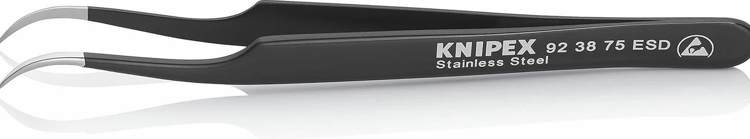 KNIPEX Pinceta uniwersalna ESD matowe gładkie 118 mm, 92 38 75 ESD