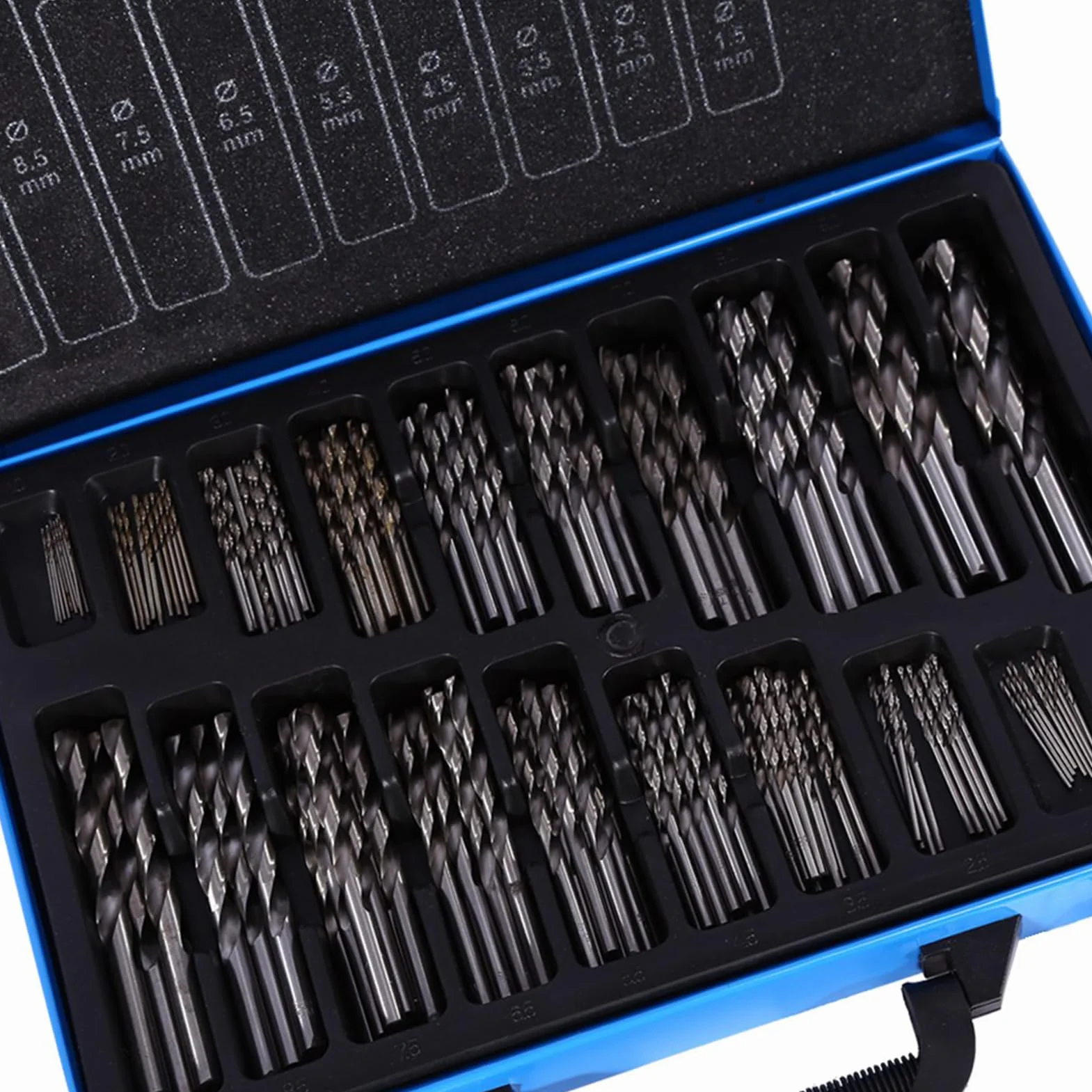 Zestaw wierteł HSS, 170 szt., Precyzyjne Wiertła ze Stali Szybkotnącej w Etui, do Wiercenia w Aluminium, żelazie, Drewnie i Tworzywach Sztucznych