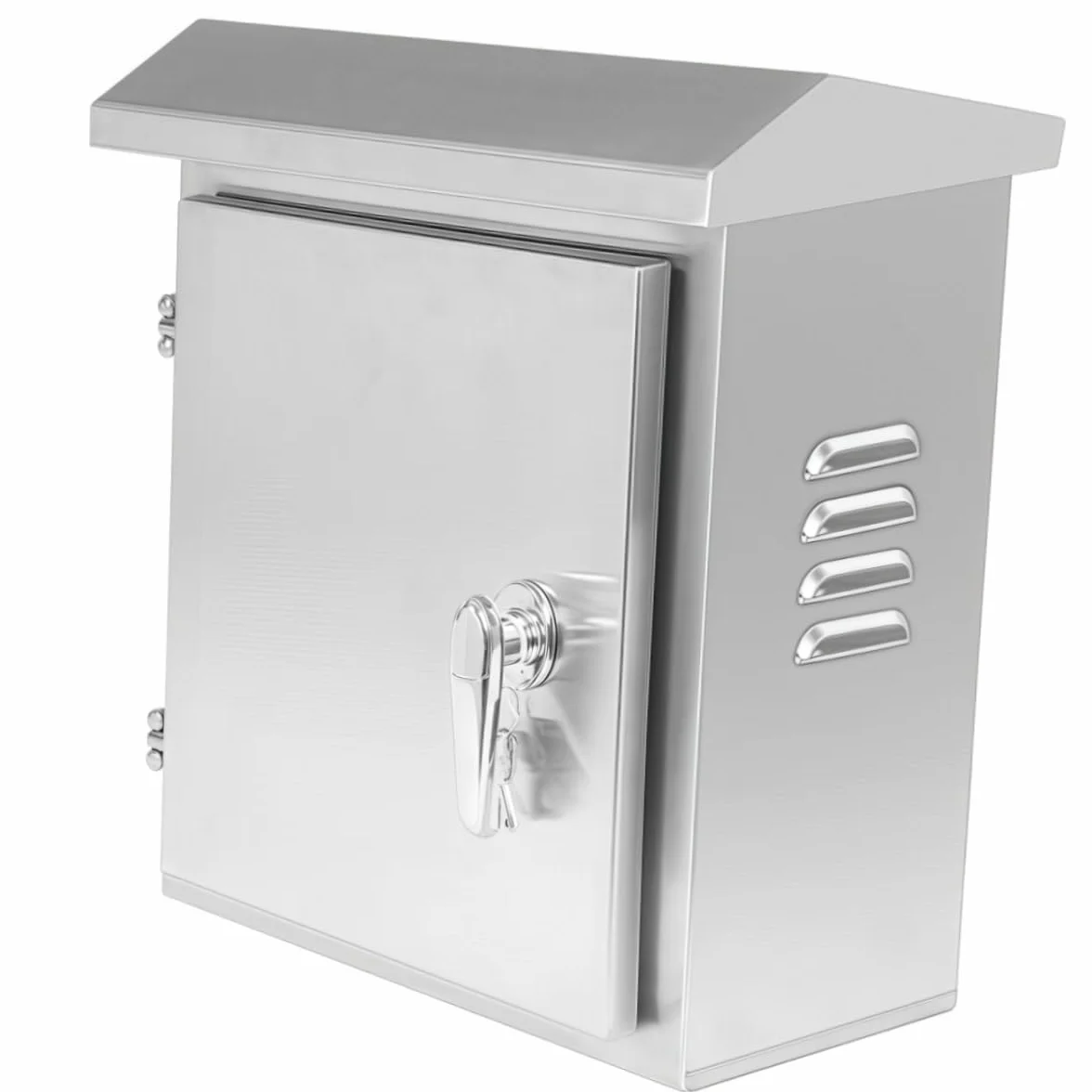 Skrzynka rozdzielcza zewnętrzna ze stali nierdzewnej, 500 x 400 x 160 mm, wodoodporna, naścienna, natynkowa, metalowa, zewnętrzna, skrzynka elektryczna, zewnętrzna skrzynka licznikowa