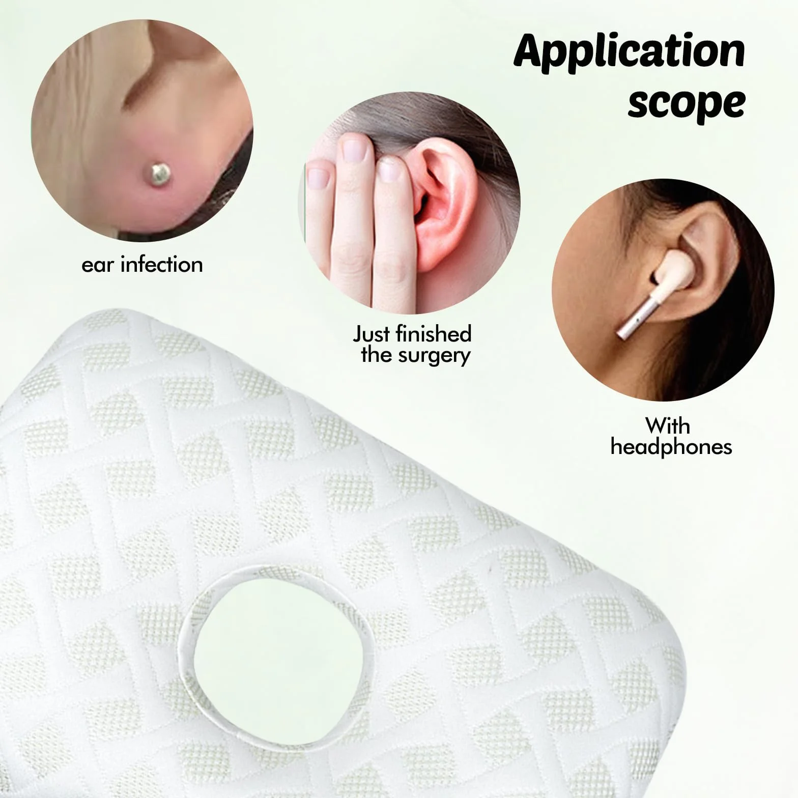 Poduszka do piercingu z otworem mini ortopedyczna biała