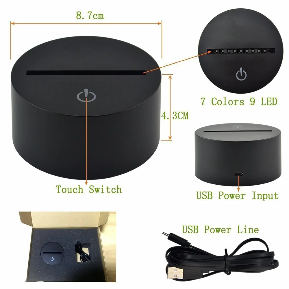 3D lampka akordeonowa, nocna lampka z iluzją, 7 zmieniających się kolorów LED, dotykowa, USB, na stół, prezent, zabawka dla dzieci, dekoracja na Boże Narodzenie, prezent na Walentynki, prezent