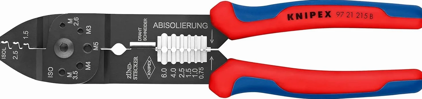 KNIPEX Szczypce do zagniatania lakierowana w kolorze czarnym z osłonkami wielokomponentowymi 230 mm, 97 21 215 B