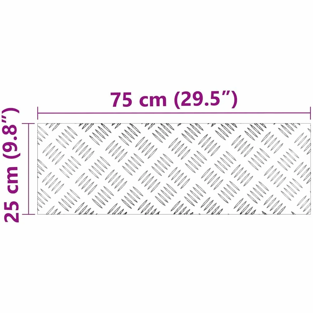 Aluminiowe stopnie schodowe, prostokątne, zestaw 4 szt., srebrne, 75 x 25 cm, antypoślizgowe, trwałe, do użytku wewnątrz i na zewnątrz, ochrona, bezpieczeństwo, łatwe czyszczenie