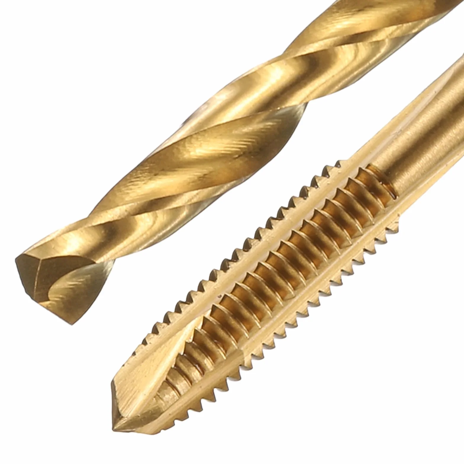 Zestaw gwintowników i wierteł, 2 szt. gwintowników metrycznych M4 x 0,7 ze spiralną końcówką i 2 szt. wierteł krętych 3,3 mm, powlekanych tytanem, zestaw narzędzi do gwintowania M35 HSS-CO/HSS-6542