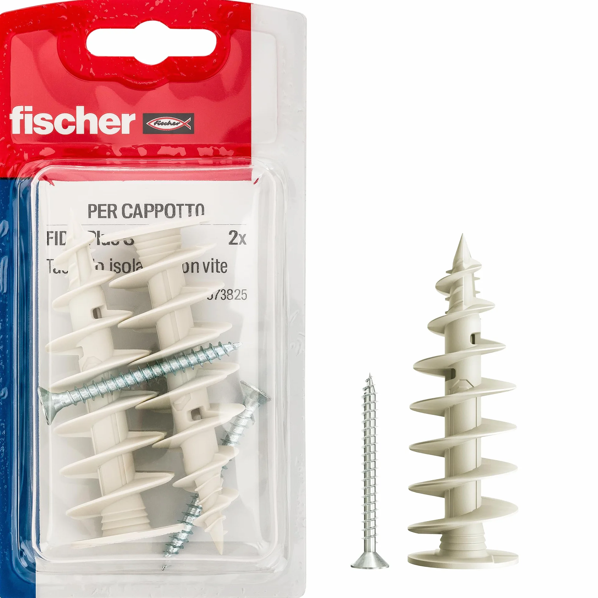 Fischer FID II Plus 80 mm, 2 x kołek ze śrubą płaszcza izolacyjnego, do użytku z kołkiem chemicznym, 573825
