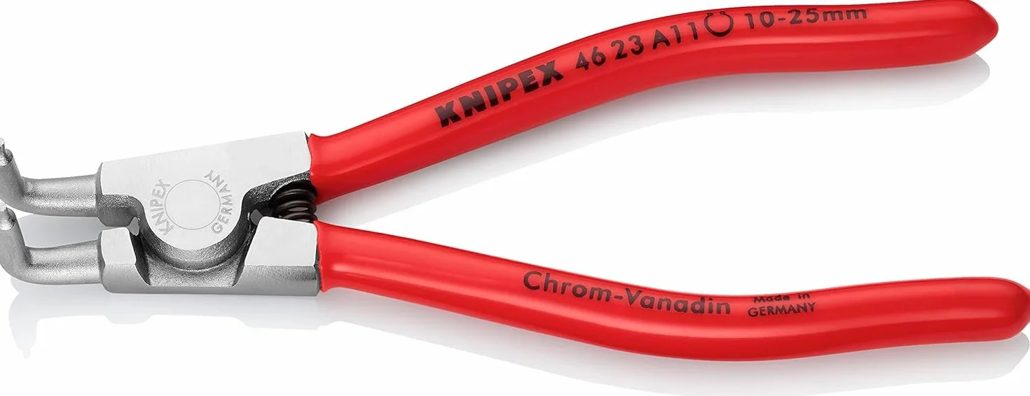 KNIPEX Szczypce do pierścieni osadczych sprężynujących do montażu pierścieni zewnętrznych na wałach chromowany z tworzywa sztucznego, 46 23 A11