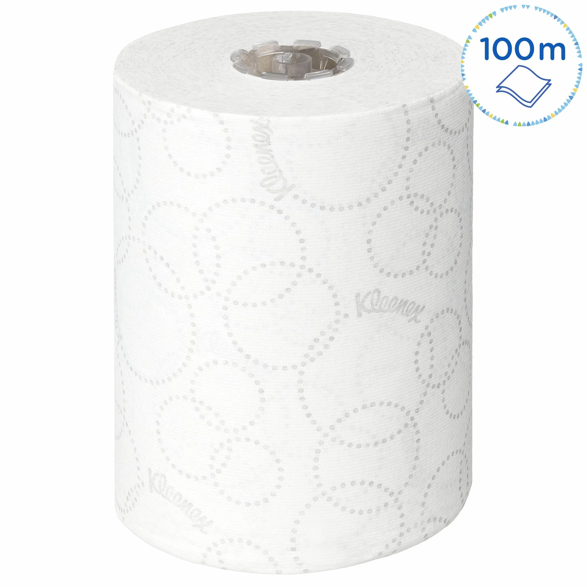 Ręczniki papierowe w rolce Kleenex Ultra Slimroll 6781 — dwuwarstwowe papierowe ręczniki w rolce, 6 × biała rolka ręczników papierowych o długości 100 m