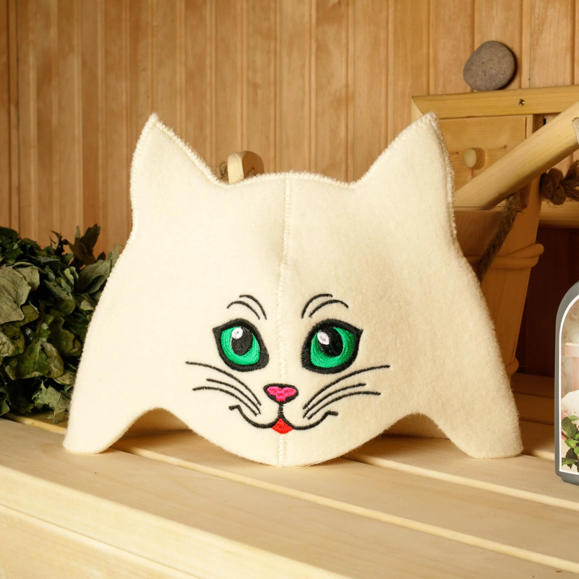 Filcowa czapka do sauny z wełny organicznej ochraniacz włosów akcesoria do sauny