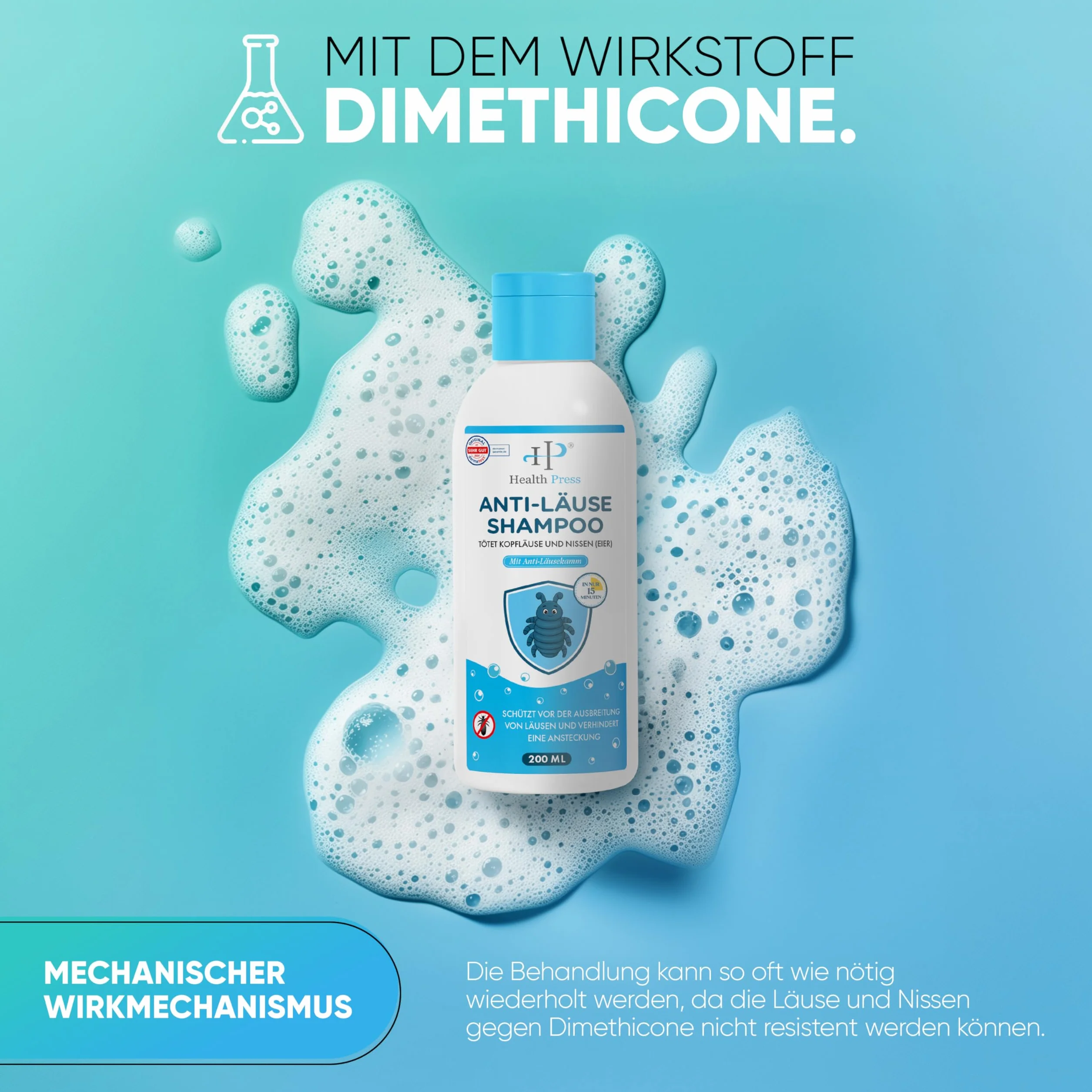 Szampon przeciw wszom 200 ml z grzebieniem dla dorosłych i dzieci