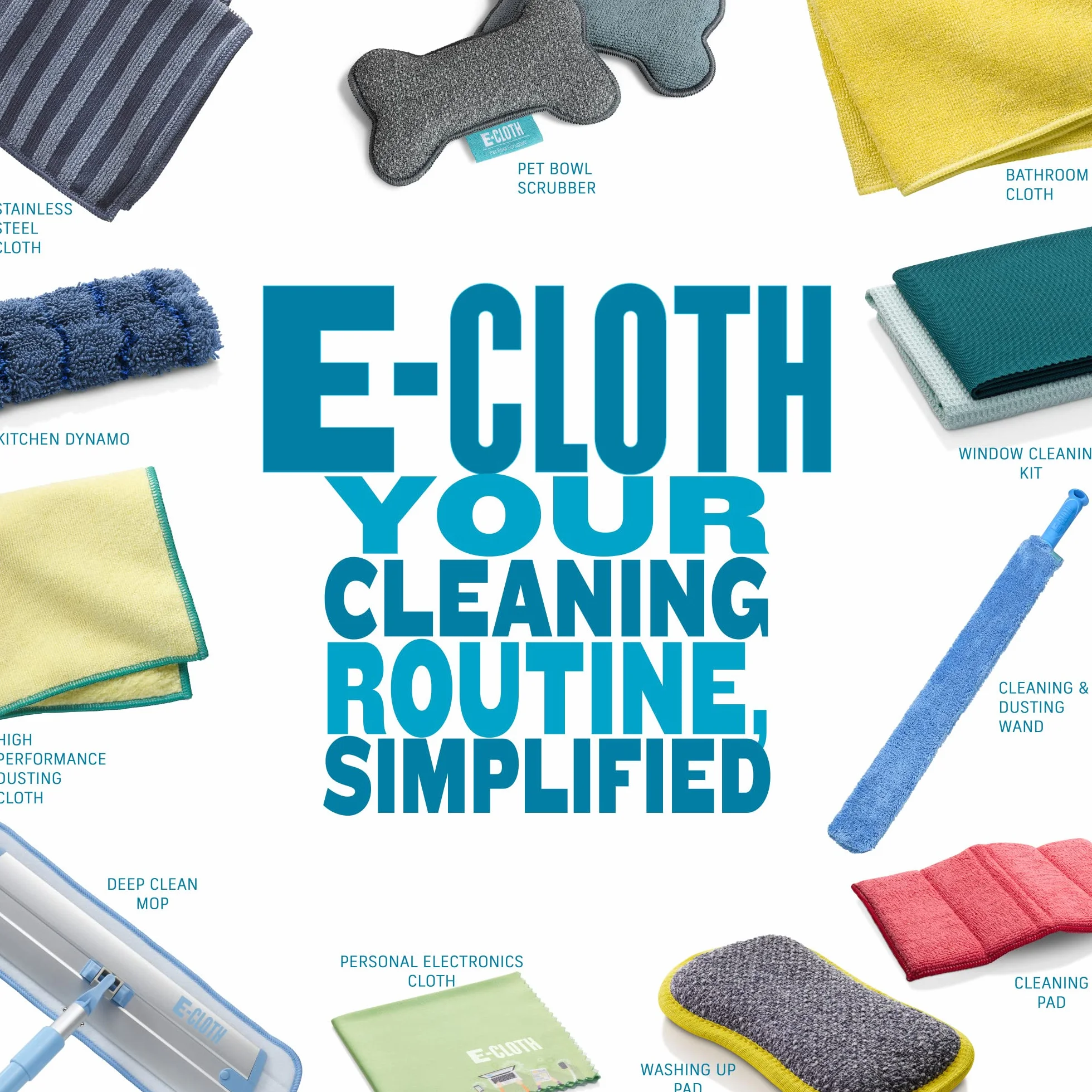 E-Cloth Alternatywa gąbka z mikrofibry, poliester, żółty-4 opakowanie, ekologiczne opakowanie