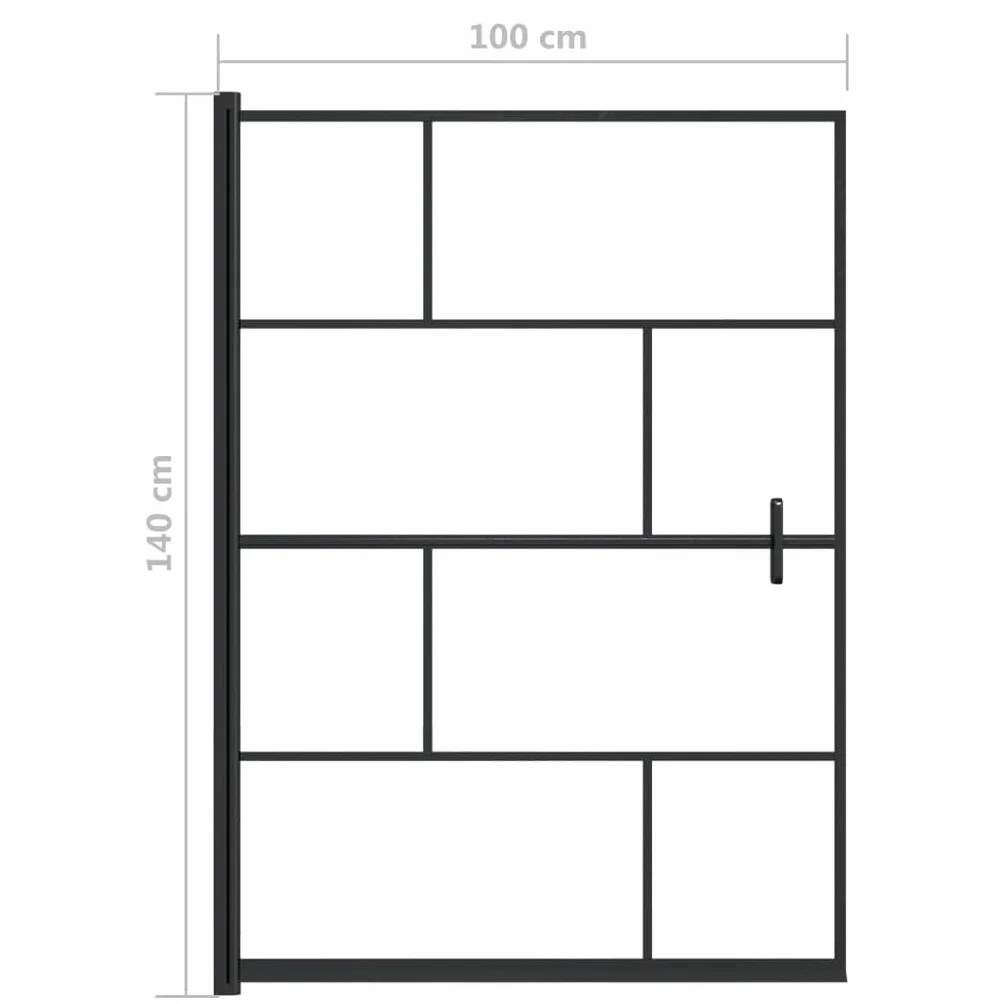 vidaXL Kabina prysznicowa, ESG, 100x140 cm, czarna