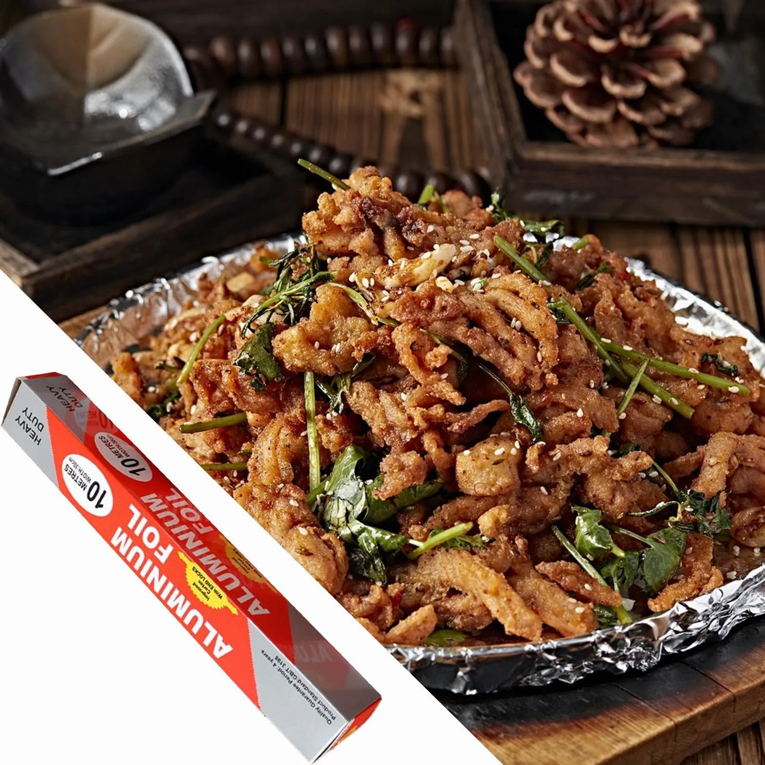 Aluminum Foil Roll, Non-stick Foil, Food Safe Foil Wrap, Kitchen Foil With Cutter, Casserole Cover Foil, Heavy-duty Aluminum Foil, Reusable Foil Roll, Kitchen Wrap Foil, Food Wrap For Leftovers, Cooki