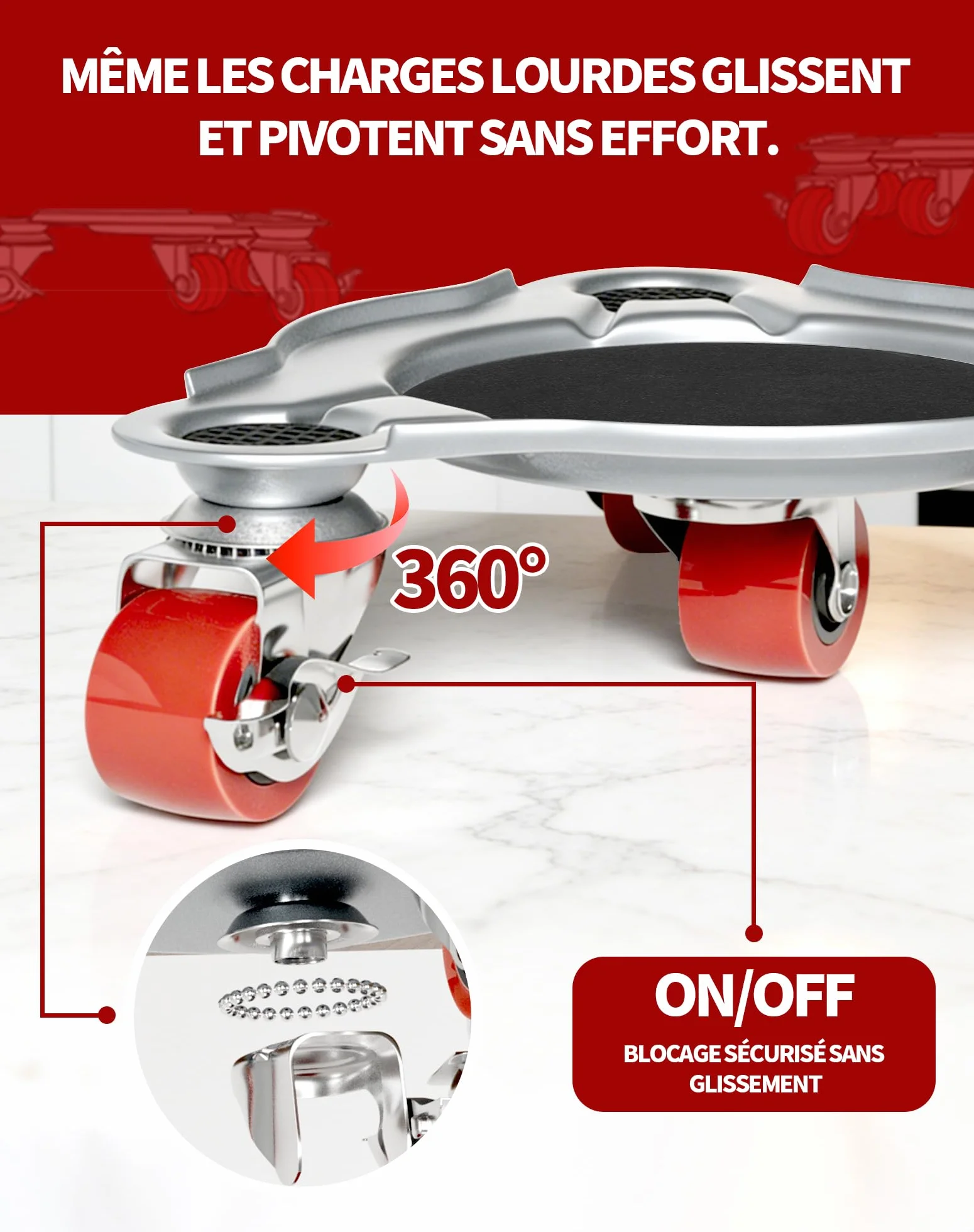 Zestaw do transportu mebli z dźwignią i 4 kółkami do dużych obciążeń, nośność 400 kg, obracane o 360° kółka i funkcja parkowania, do lodówki, sofy, pralki, profesjonalny zestaw do podnoszenia mebli