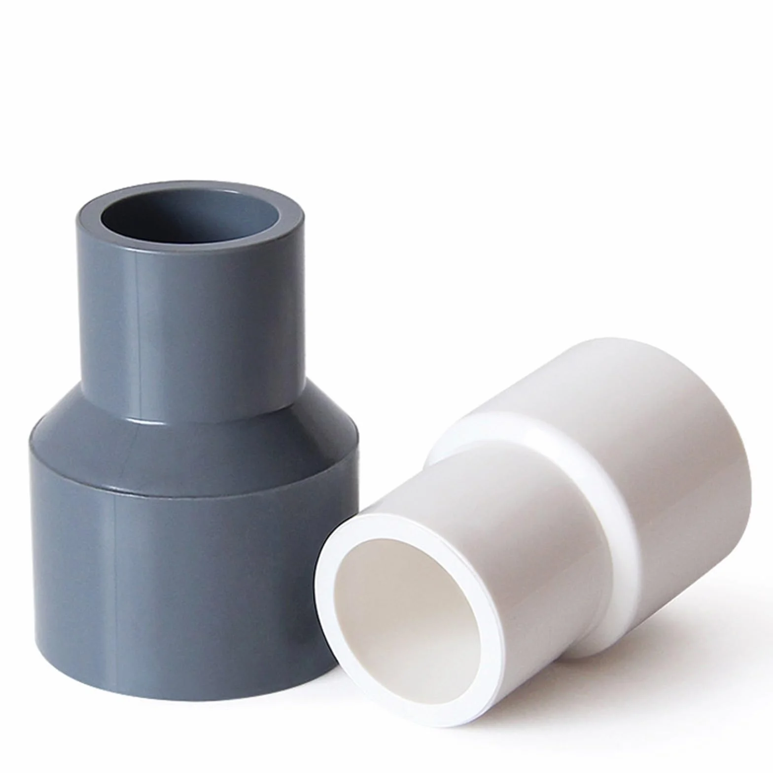 Adaptery do przyłączy rurowych BIAŁE złącze PVC 20/25/32/40/50/63/75/90/110/125/160/200mm proste złącze redukcyjne do rur wodnych(75-50mm)