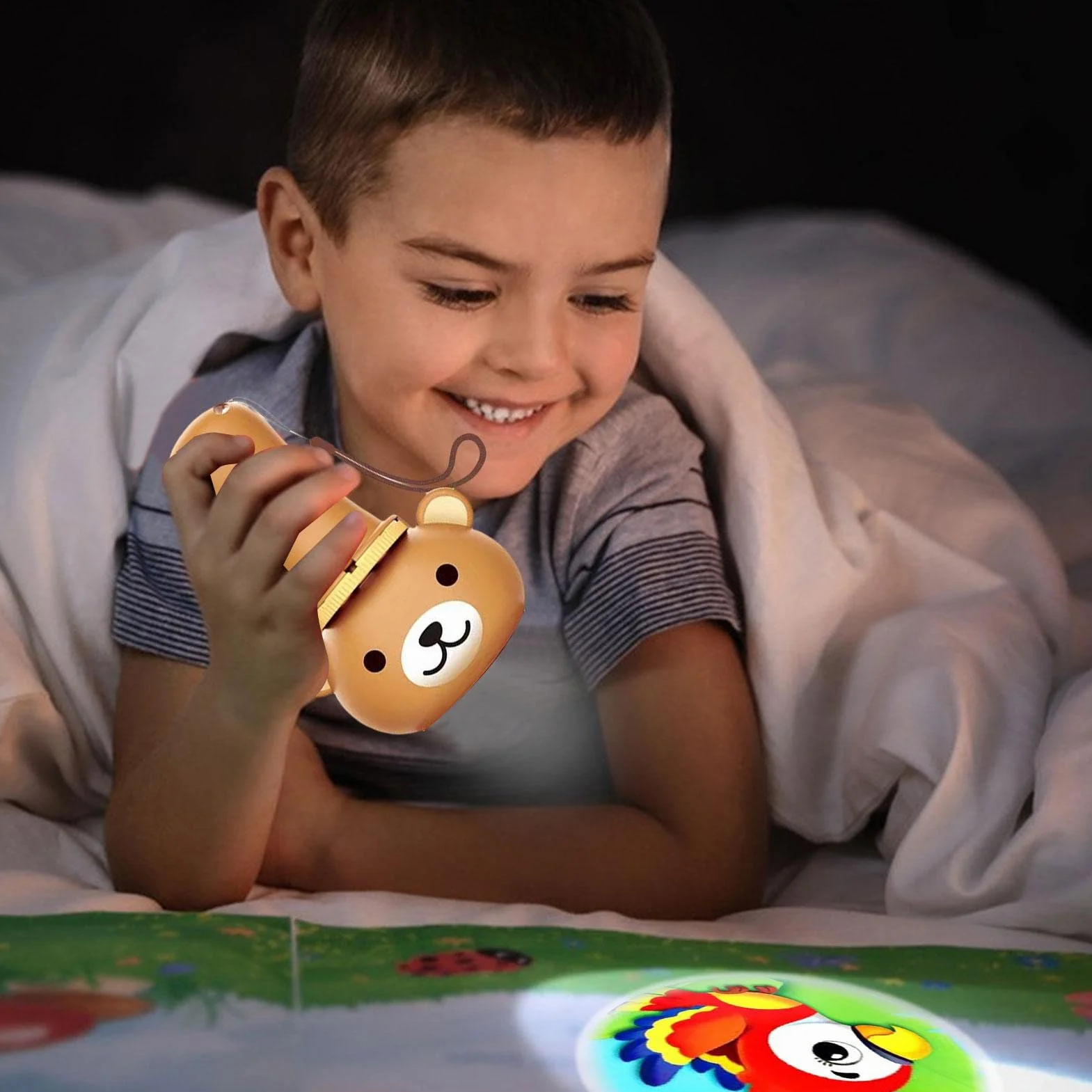 Generisch Ma?e latarki dla dzieci, latarki w kszta?cie misia – latarka z 24 zdj?ciami, nauka pedagogiczna, czas snu, lampka nocna dla dzieci