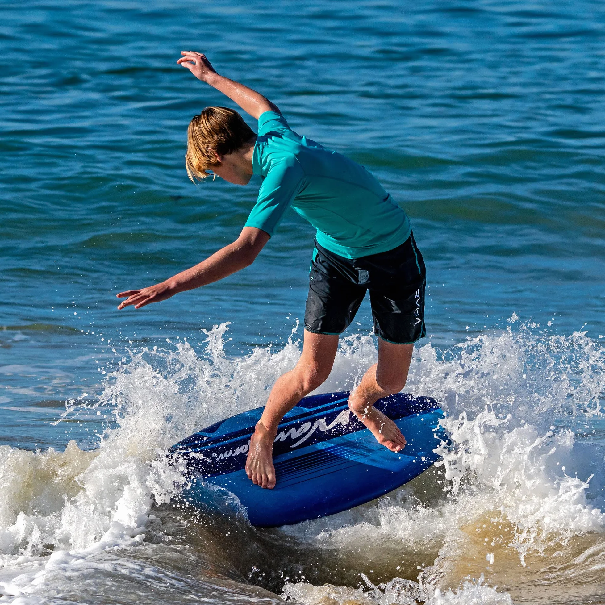 Wavestorm Skimboard piankowy 122 cm | Skimboard dla początkujących i wszystkich poziomów do skakania, surfingu i bodyboardu, niebieski Skimboard