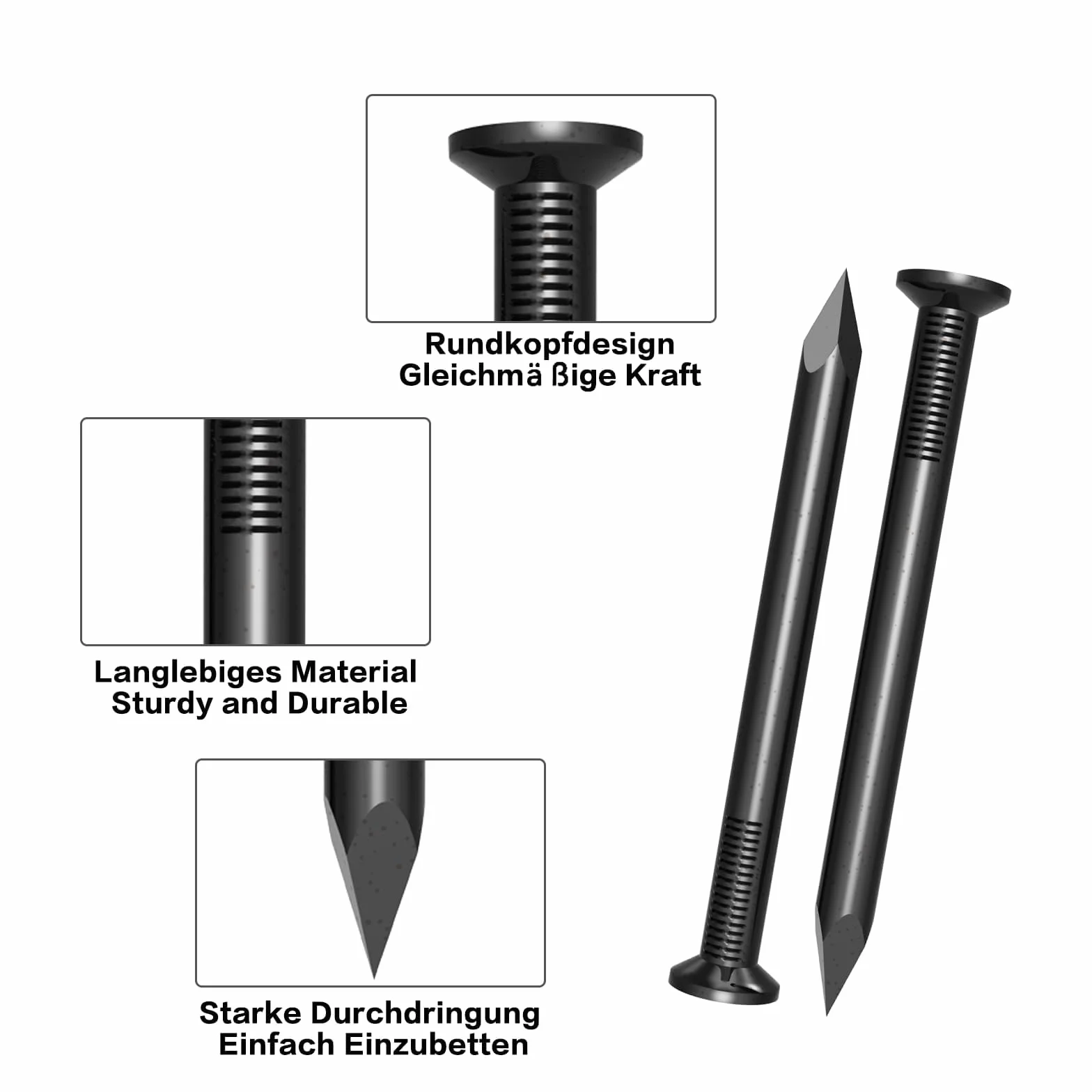 50 sztuk gwoździ stalowych 40 mm, do betonu, do malowania, do ścian betonowych, gwoździ, ramka na zdjęcia, do prac drewnianych, cegieł, gwoździ, do zawieszenia obrazów