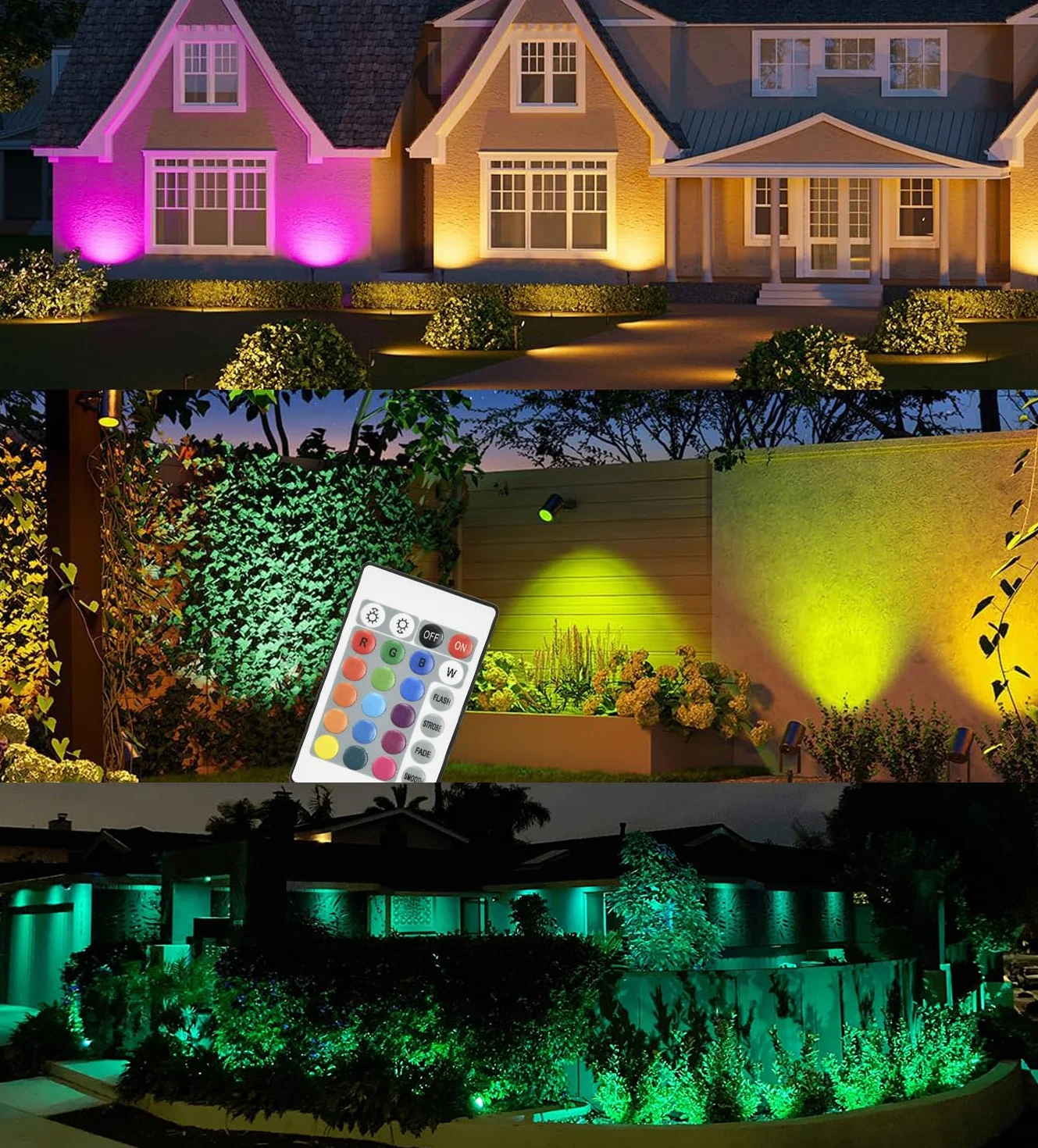 Reflektor LED do ogrodu, oświetlenie sieciowe, wodoszczelność IP66, 5 W, 12 V DC, zmiana kolorów, oświetlenie krajobrazowe, oświetlenie niskonapięciowe, oświetlenie zewnętrzne za pomocą śledzi