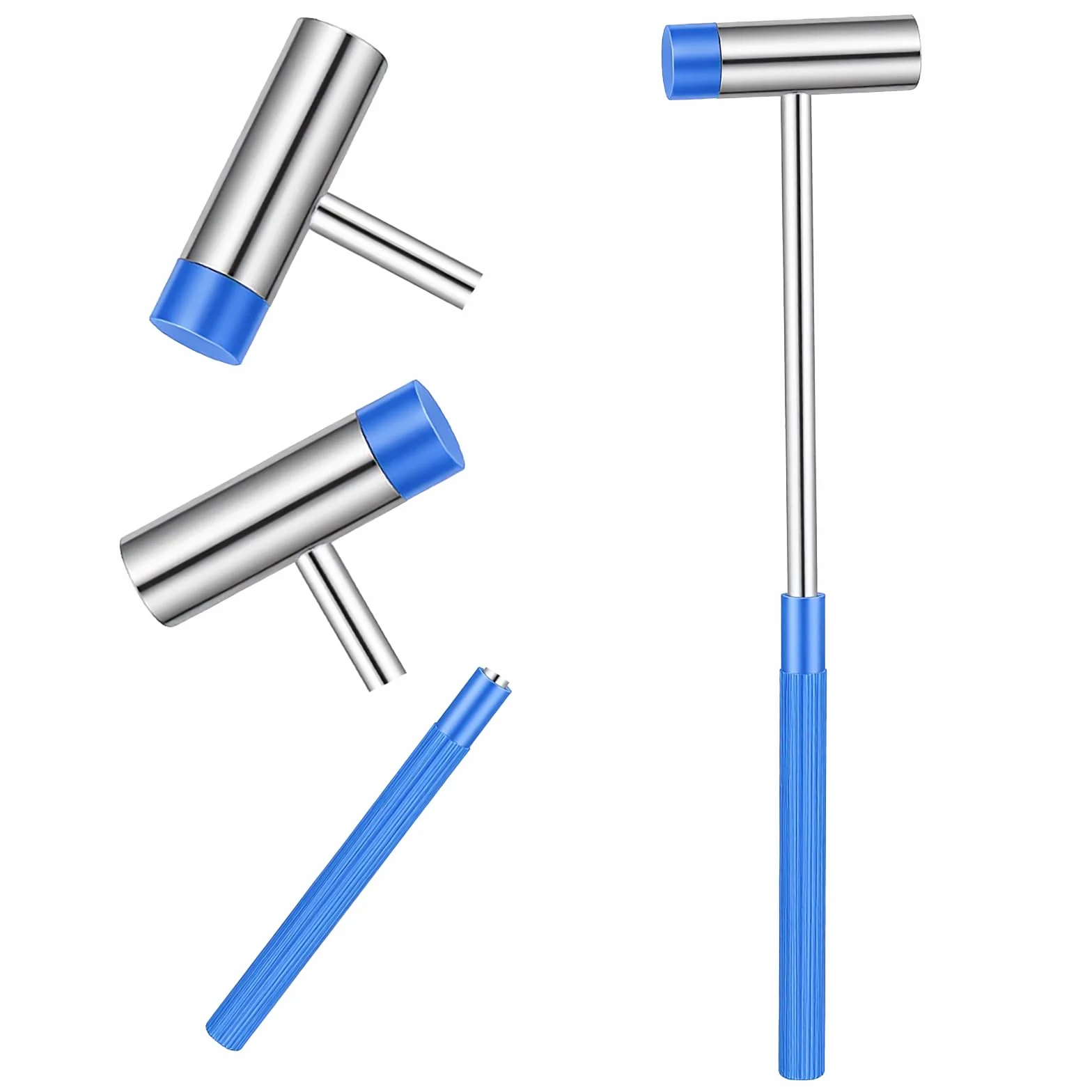 Mabor Mały młotek z podwójną głowicą, lekki mini młotek, 16,8 cm plastikowy i metalowy młotek do biżuterii, do rękodzieła, zegarków, strojenia, materiałów do obróbki drewna, niebieski