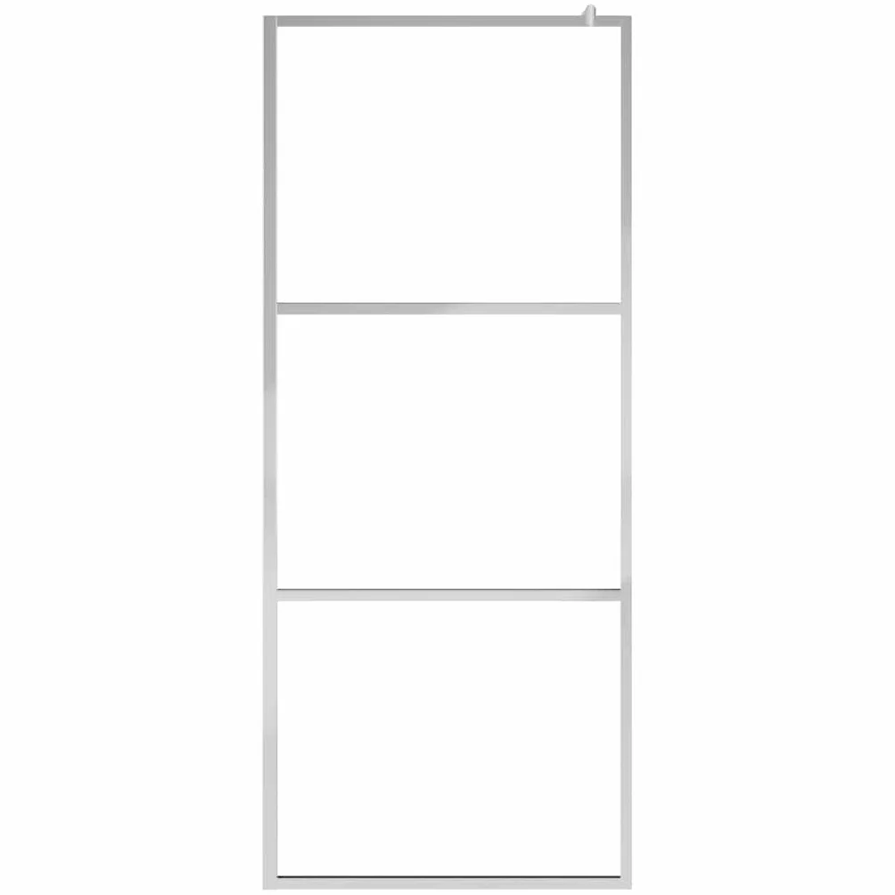 Ścianka prysznicowa do kabiny prysznicowej, półmatowe szkło hartowane ESG 80 x 195 cm, regulowany profil aluminiowy, elastyczny drążek podporowy, ochrona przed pryskaniem z 3 szklanymi