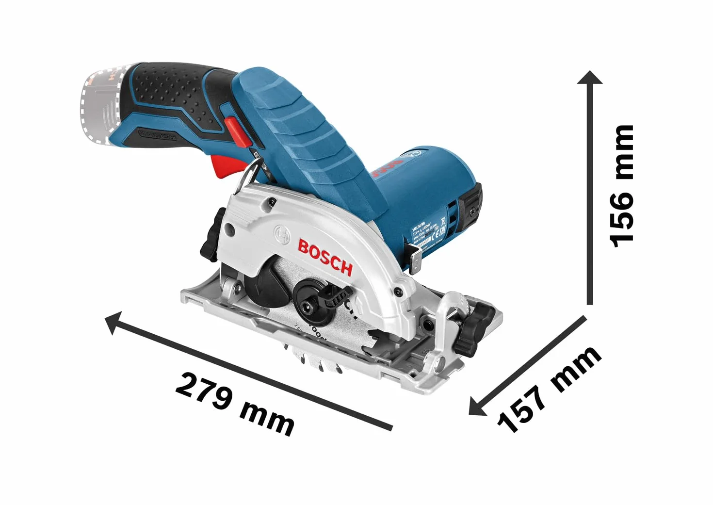 Bosch Professional system 12V: akumulatorowa pilarka tarczowa GKS 12V-26 (Ø tarczy: 85 mm, 2 akumulatory GBA 12V 3.0Ah i ładowarka, walizka L-BOXX)