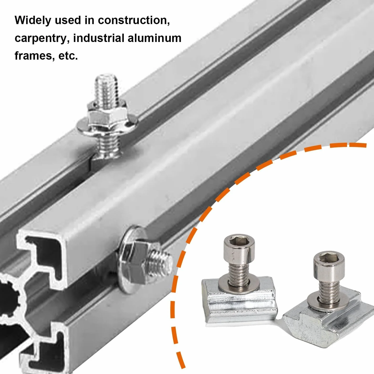 16 sztuk nakrętek do rowków z łbem młotkowym M8, gwint 4040, profil aluminiowy T-Slot nakrętki do rowków (EU40-M8)