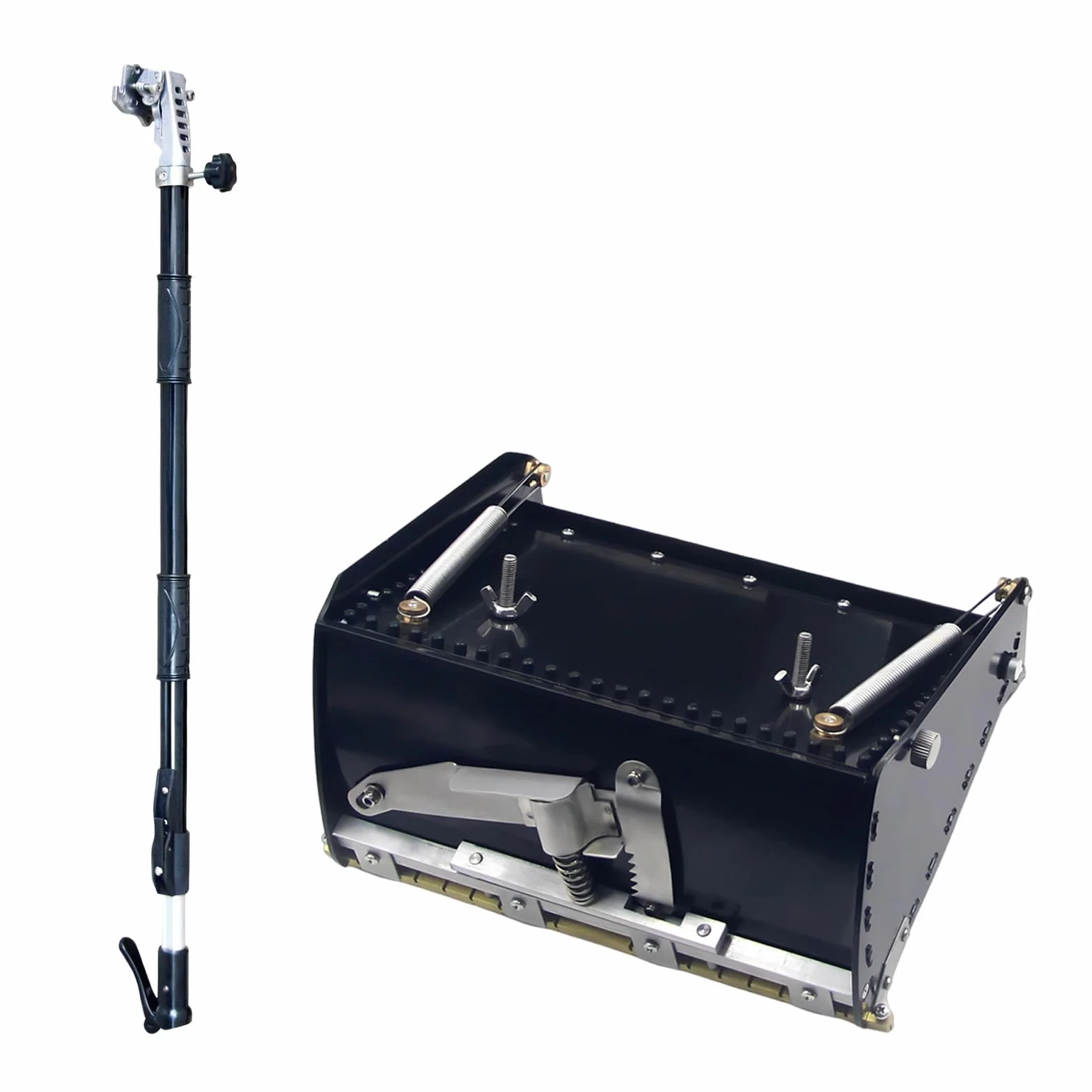 Maszyna Do Gipsowania, Płaska Skrzynka Do Gipsu 8"/10"/12" Z Regulowanym Uchwytem Teleskopowym, Zestaw Narzędzi Do Wykończeń, Narzędzia Do Wygładzania Gipsu, Szybkie Wykańczanie 12in+Rod