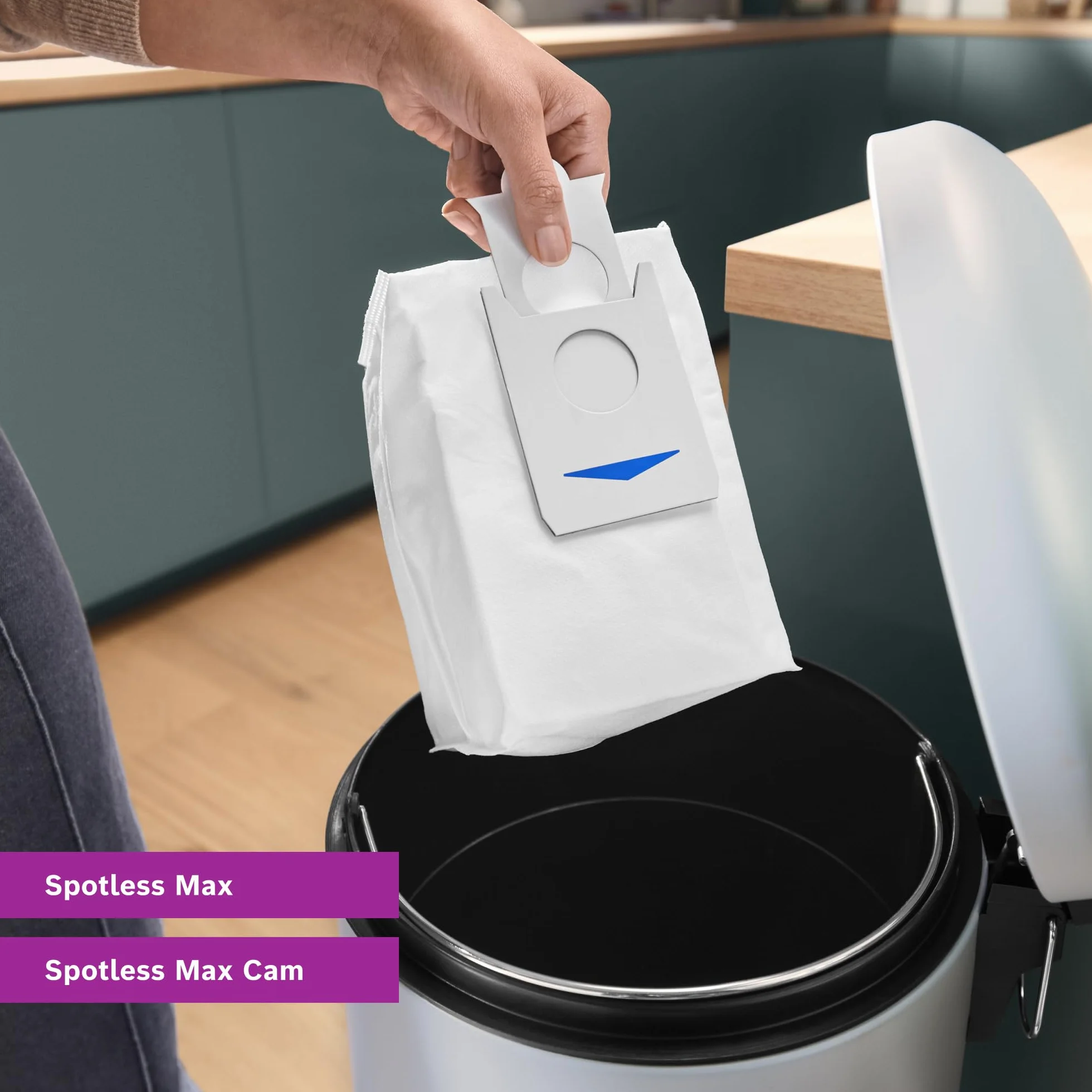 Bosch Worek na kurz BHZRDB do robotów sprzątających Spotless Max i Spotless Max Cam, pojemność 3 l, higieniczny, łatwy w utrzymaniu