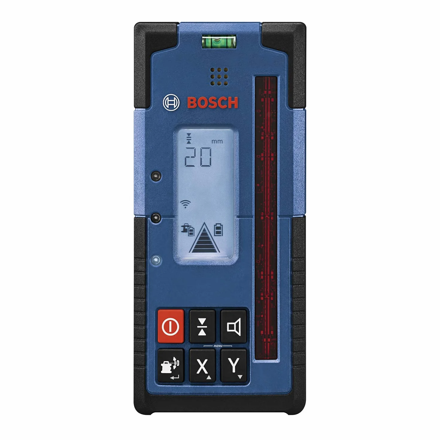 Bosch Professional Odbiornik laserowy LR 60 (uchwyt odbiornika RB 60, 2 baterie AA, zakres pracy: promień do 300 m, idealny do lasera obrotowego GRL 600 CHV)