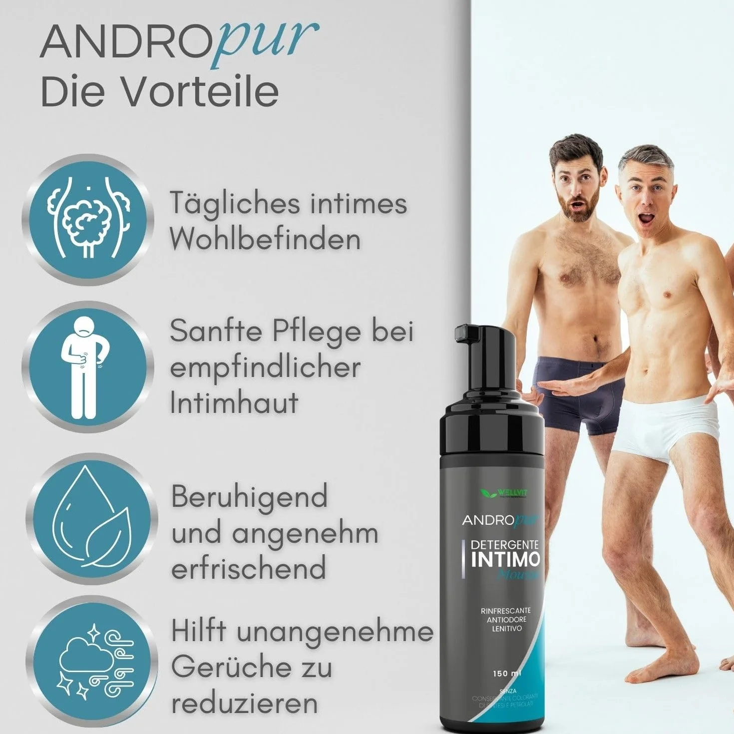 ANDROPUR mydło higieny intymnej dla mężczyzn o neutralnym pH, antybakteryjne, naturalne składniki
