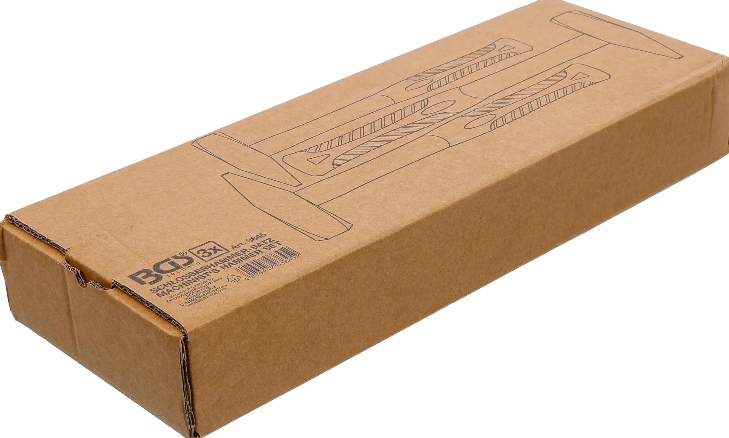 BGS 3845 Zestaw młotków ślusarskich DIN 1041 300/500/800 g 3 szt.